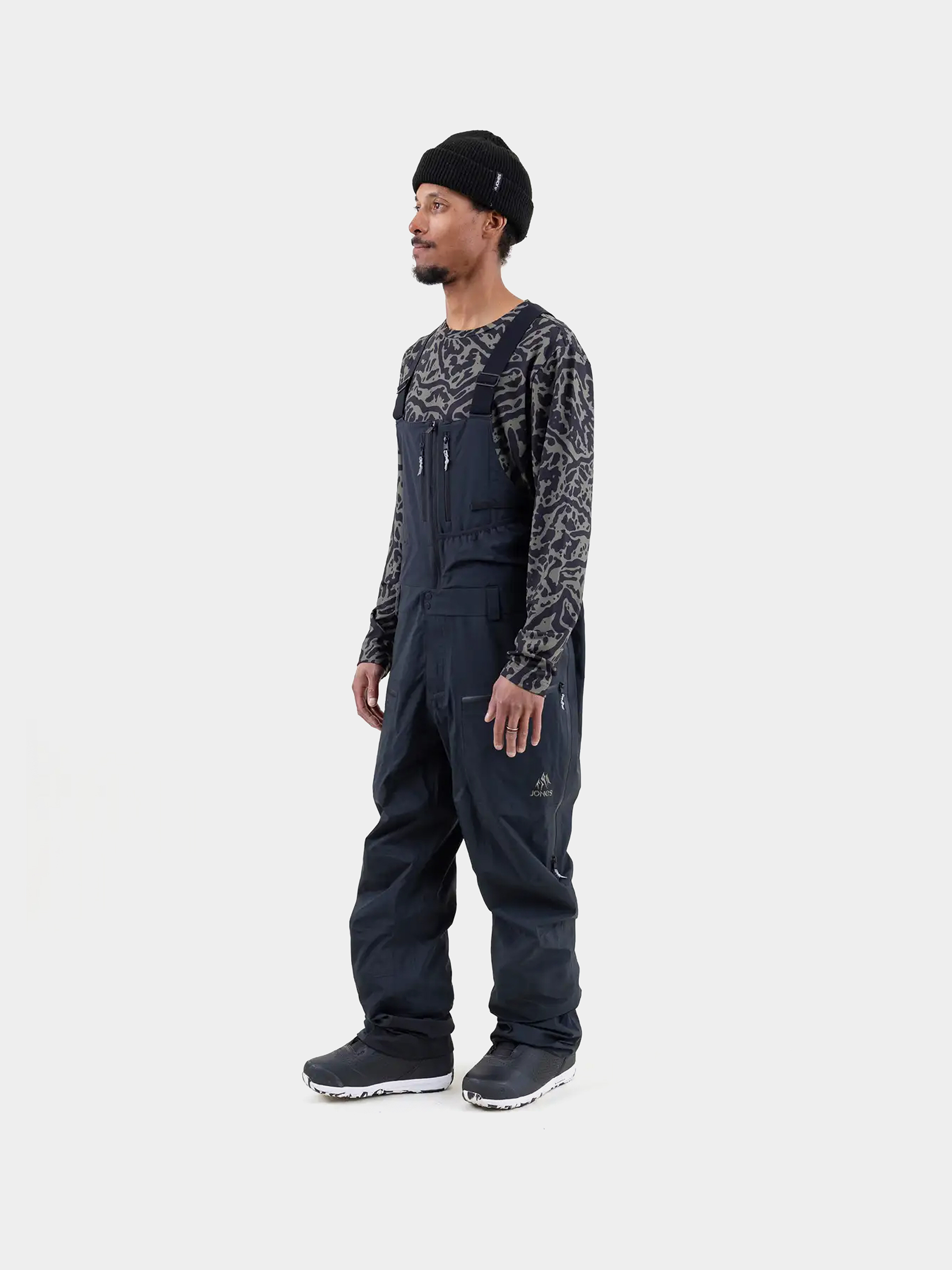 Férfi Snowboard nadrág Jones Snowboards Shralpinist Gtx Rec Bib (stealth black)