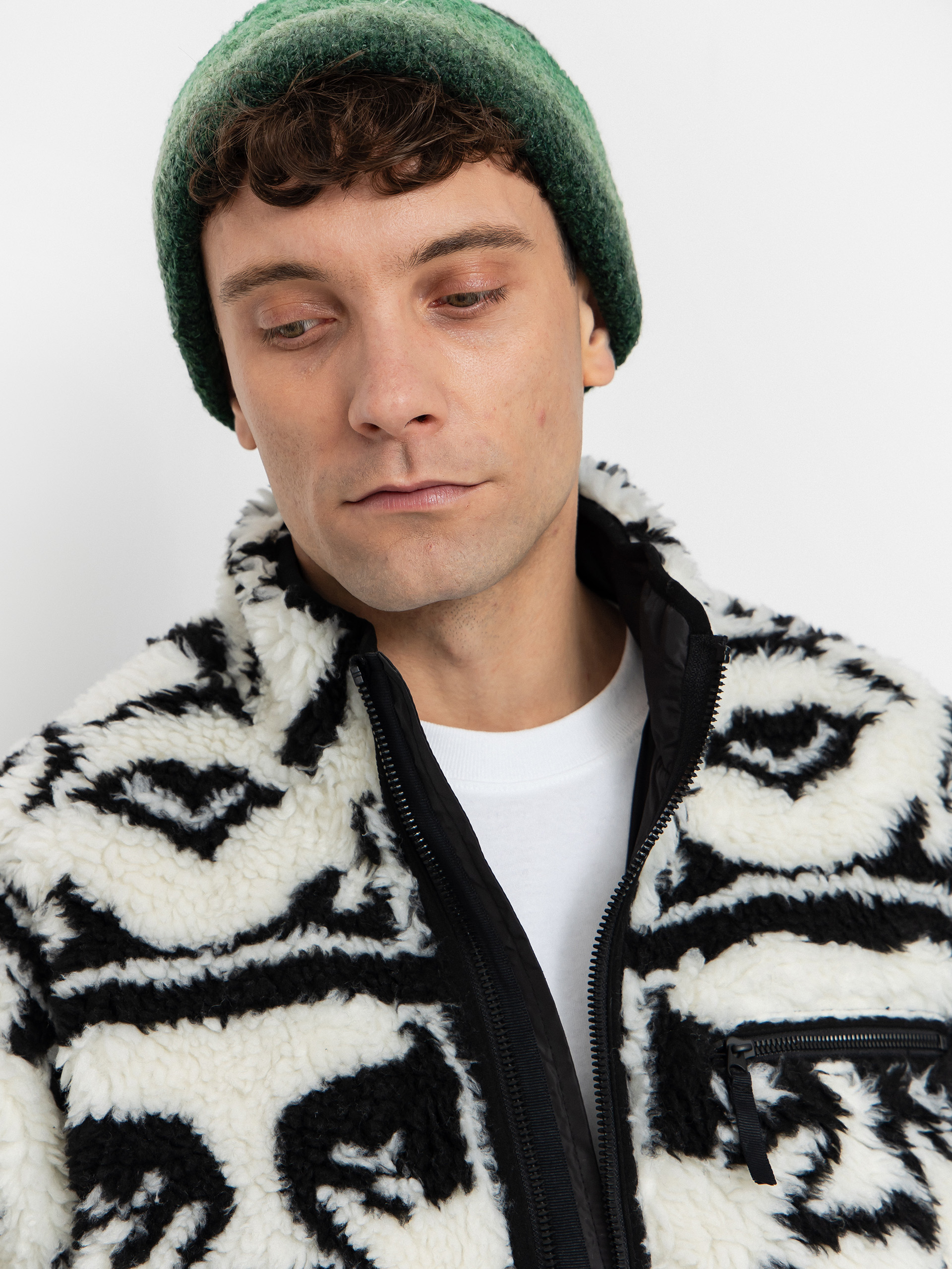 Férfi OBEY Obey Repeated Icon Sherpa Polár pulóver (black multi)