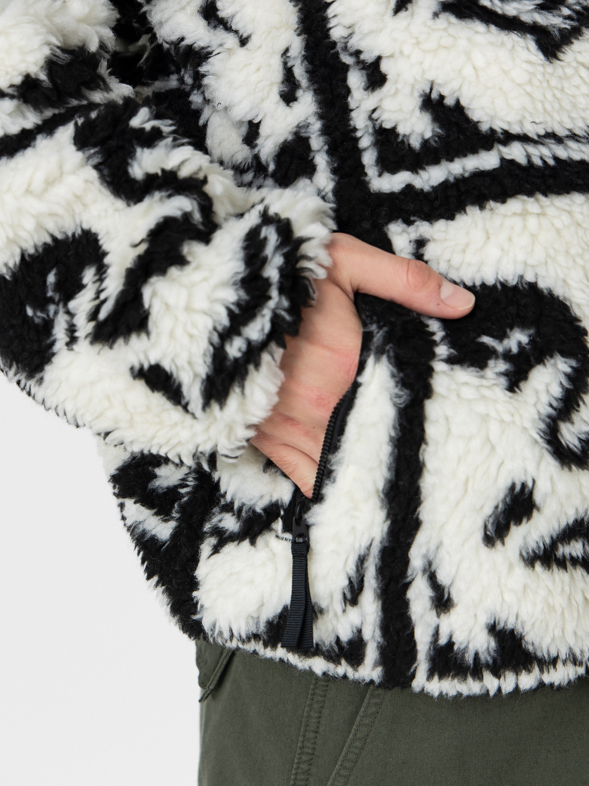 Férfi OBEY Obey Repeated Icon Sherpa Polár pulóver (black multi)