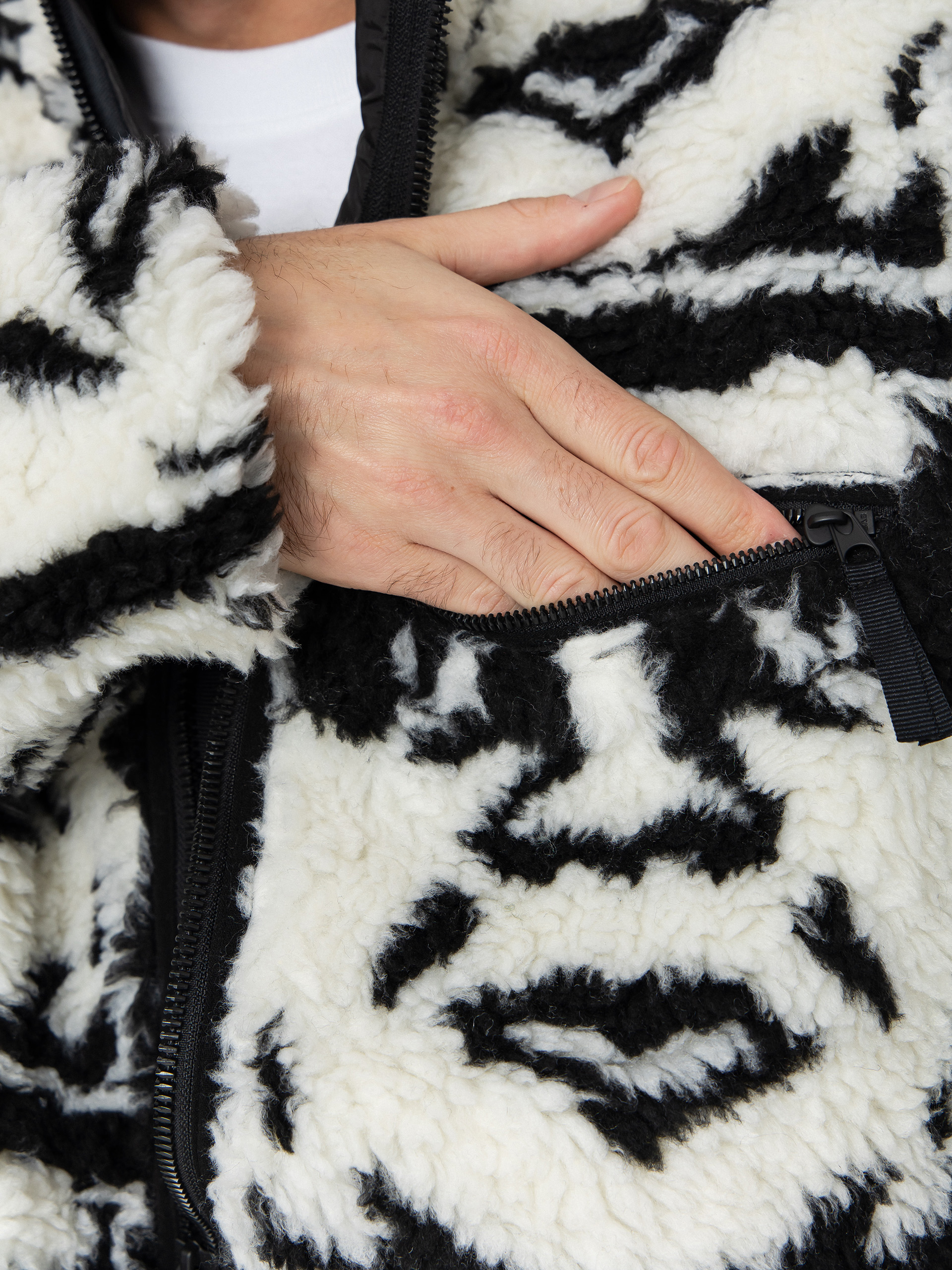 Férfi OBEY Obey Repeated Icon Sherpa Polár pulóver (black multi)