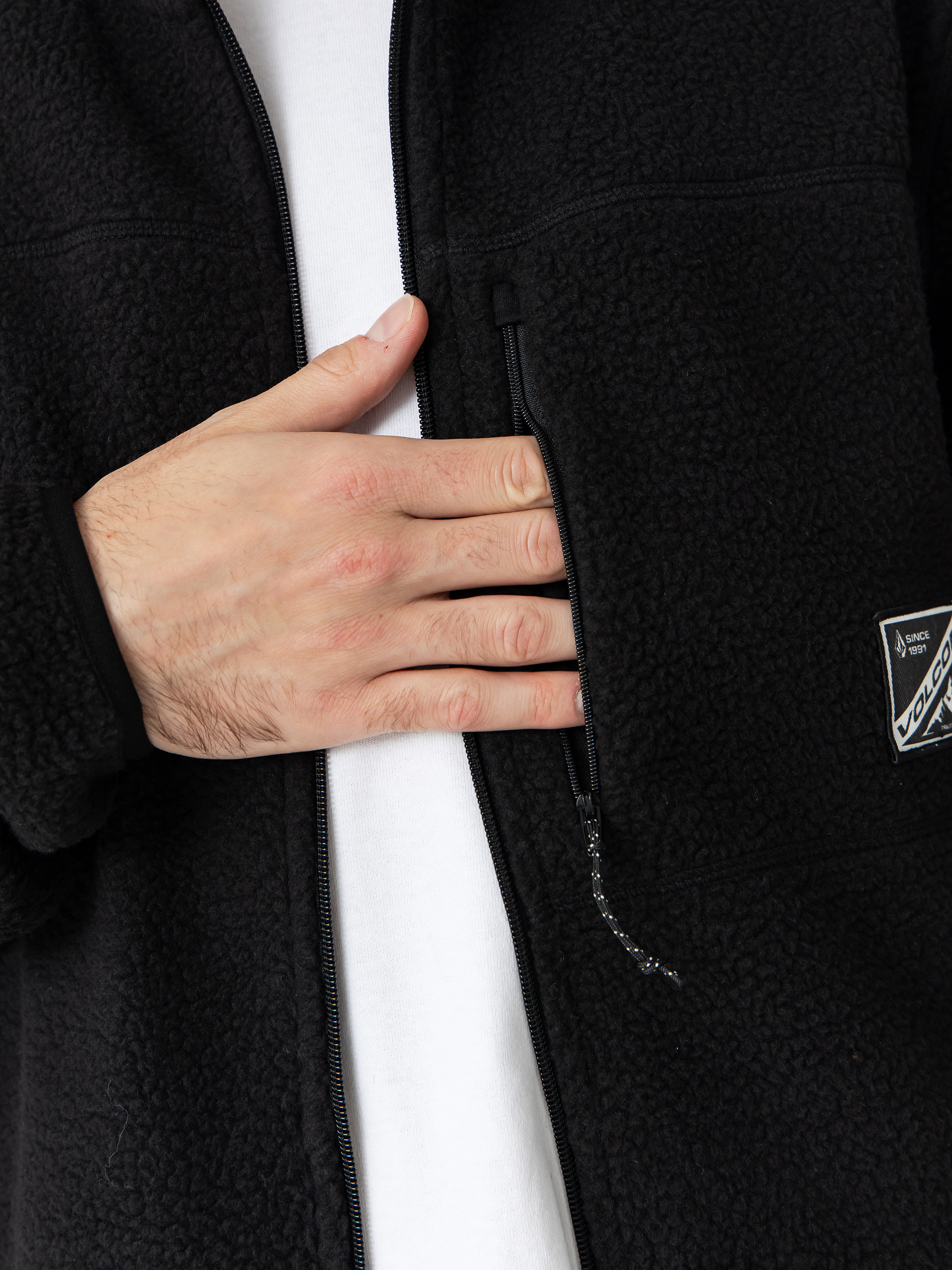 Férfi Volcom Nelson Sherpa Polár pulóver (black)