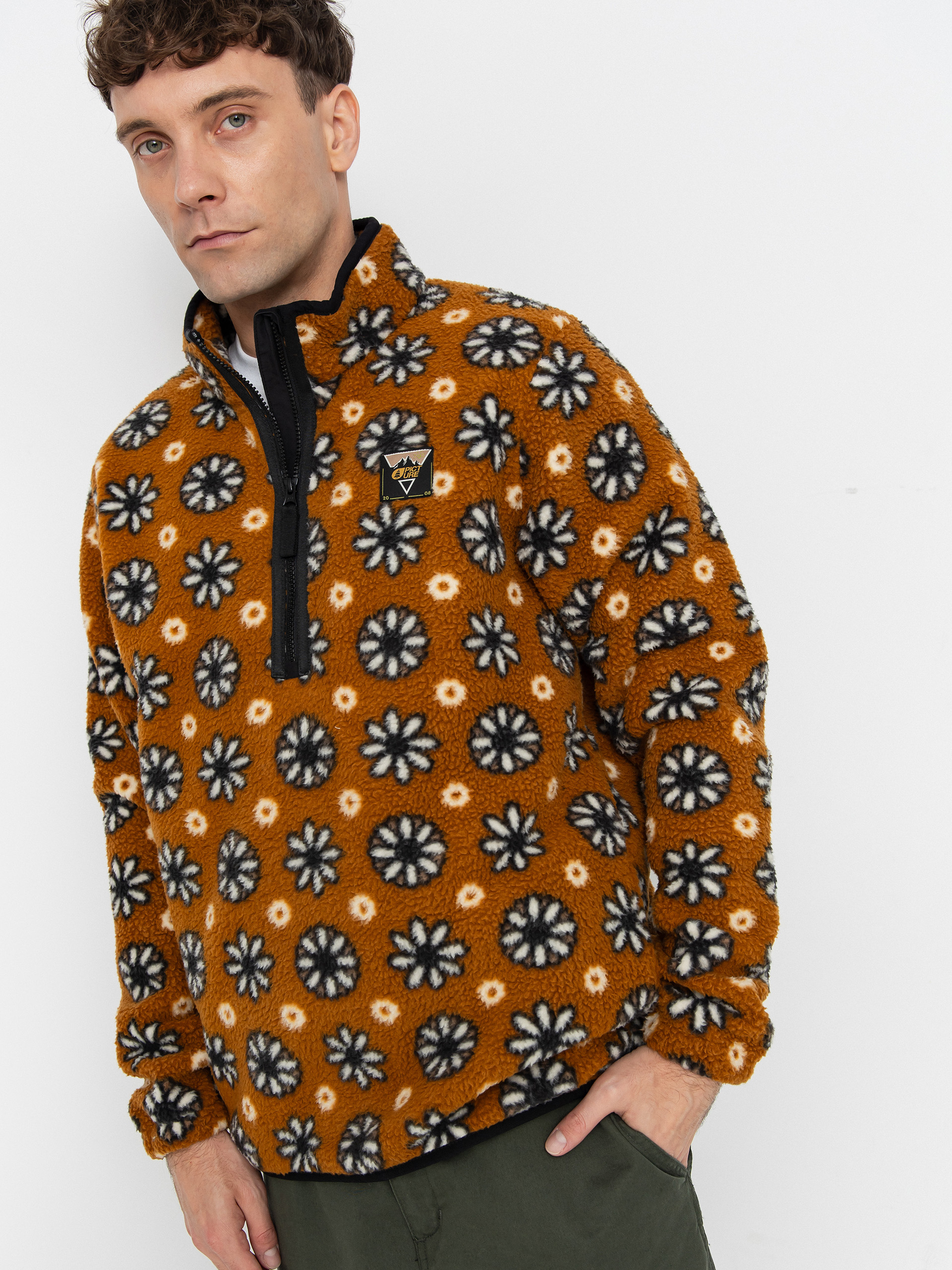 Picture Kimag Printed 1/4 Zip Polu00e1r pulu00f3ver (daisy print)