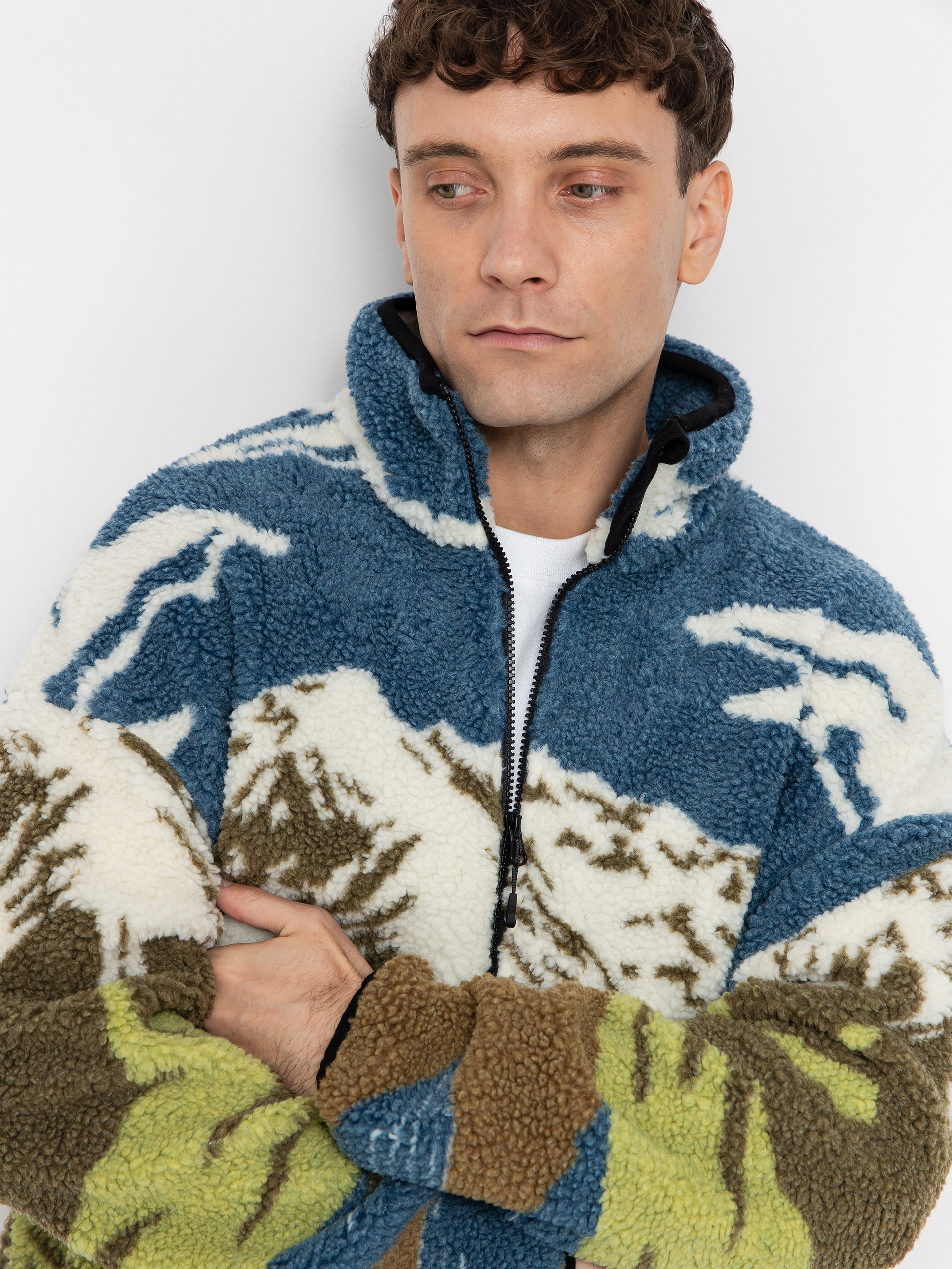 Férfi Picture Hafdals Polár pulóver (cloudy landsc sherpa m)