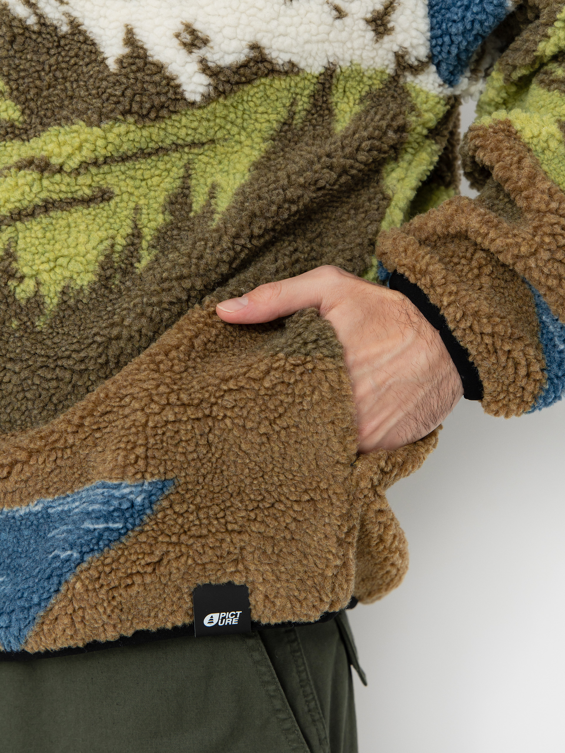 Férfi Picture Hafdals Polár pulóver (cloudy landsc sherpa m)