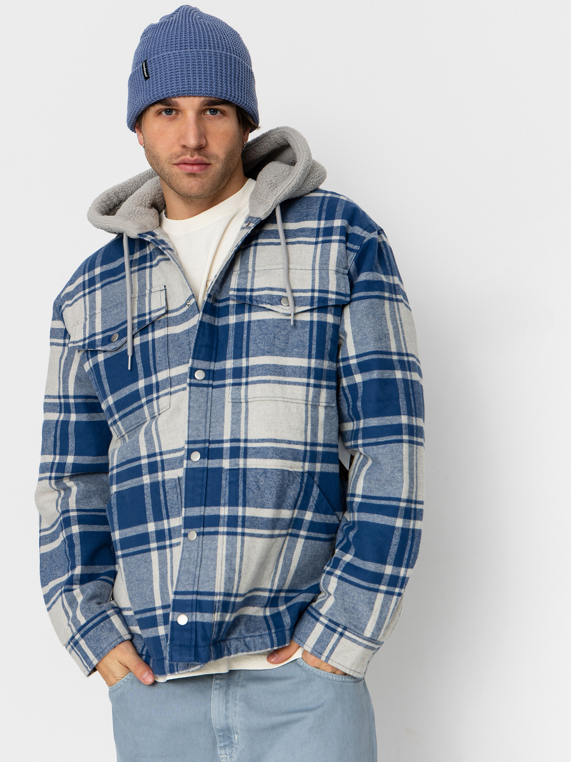 Vans Piedmont Hooded Plaid Shacket Ing (oatmeal heather/truenvy)