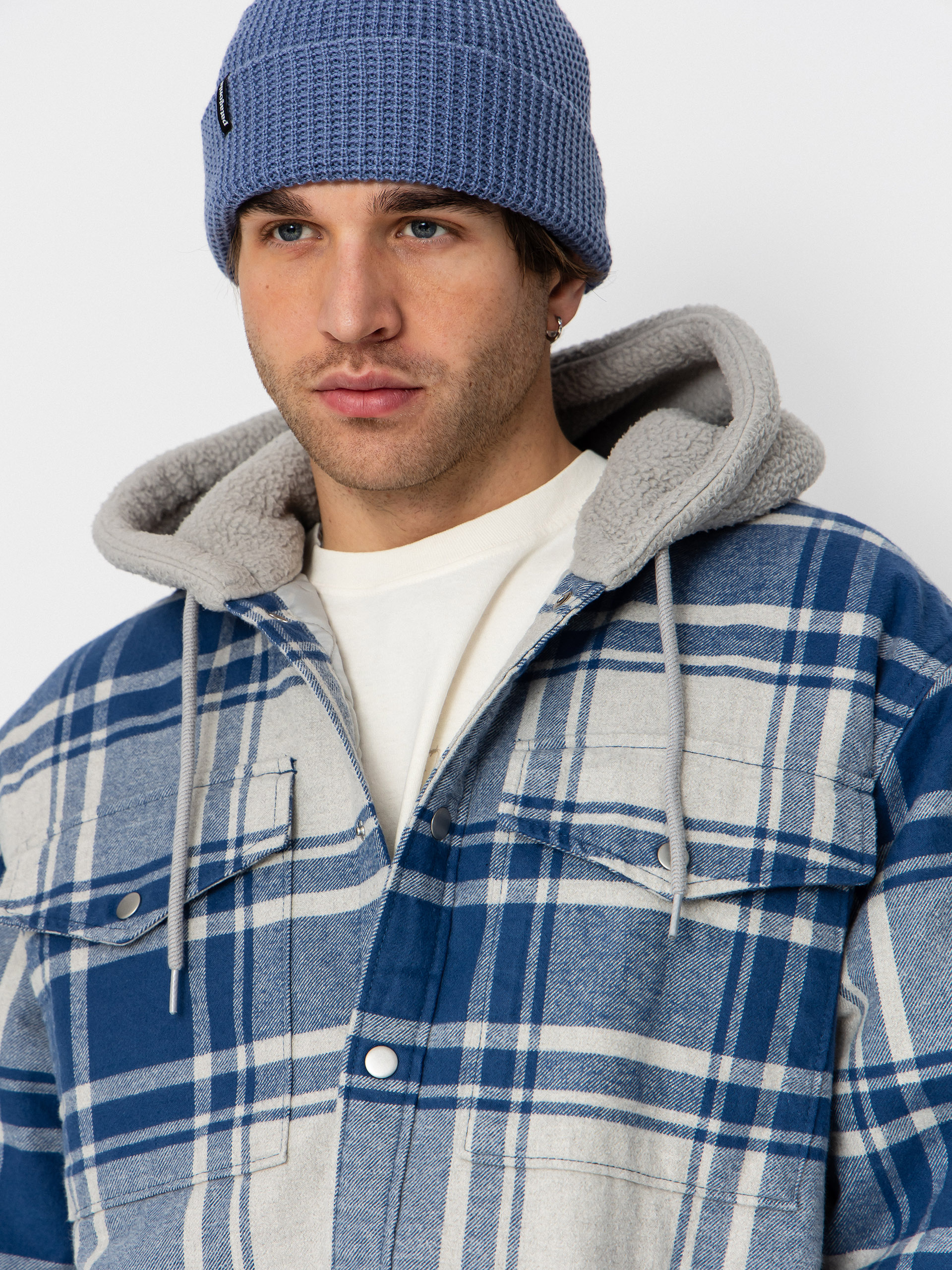 Vans Piedmont Hooded Plaid Shacket Ing (oatmeal heather/truenvy)