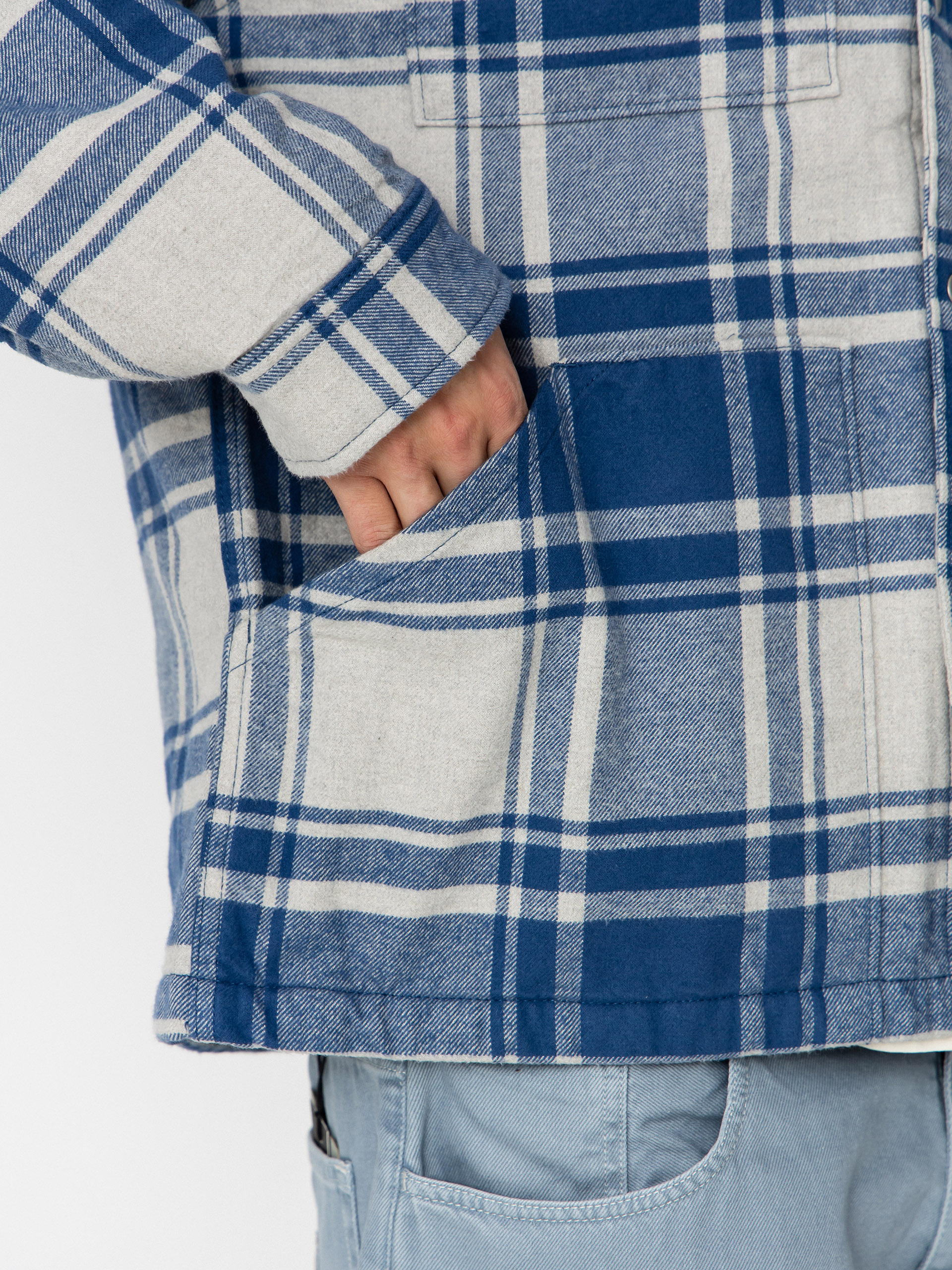 Vans Piedmont Hooded Plaid Shacket Ing (oatmeal heather/truenvy)