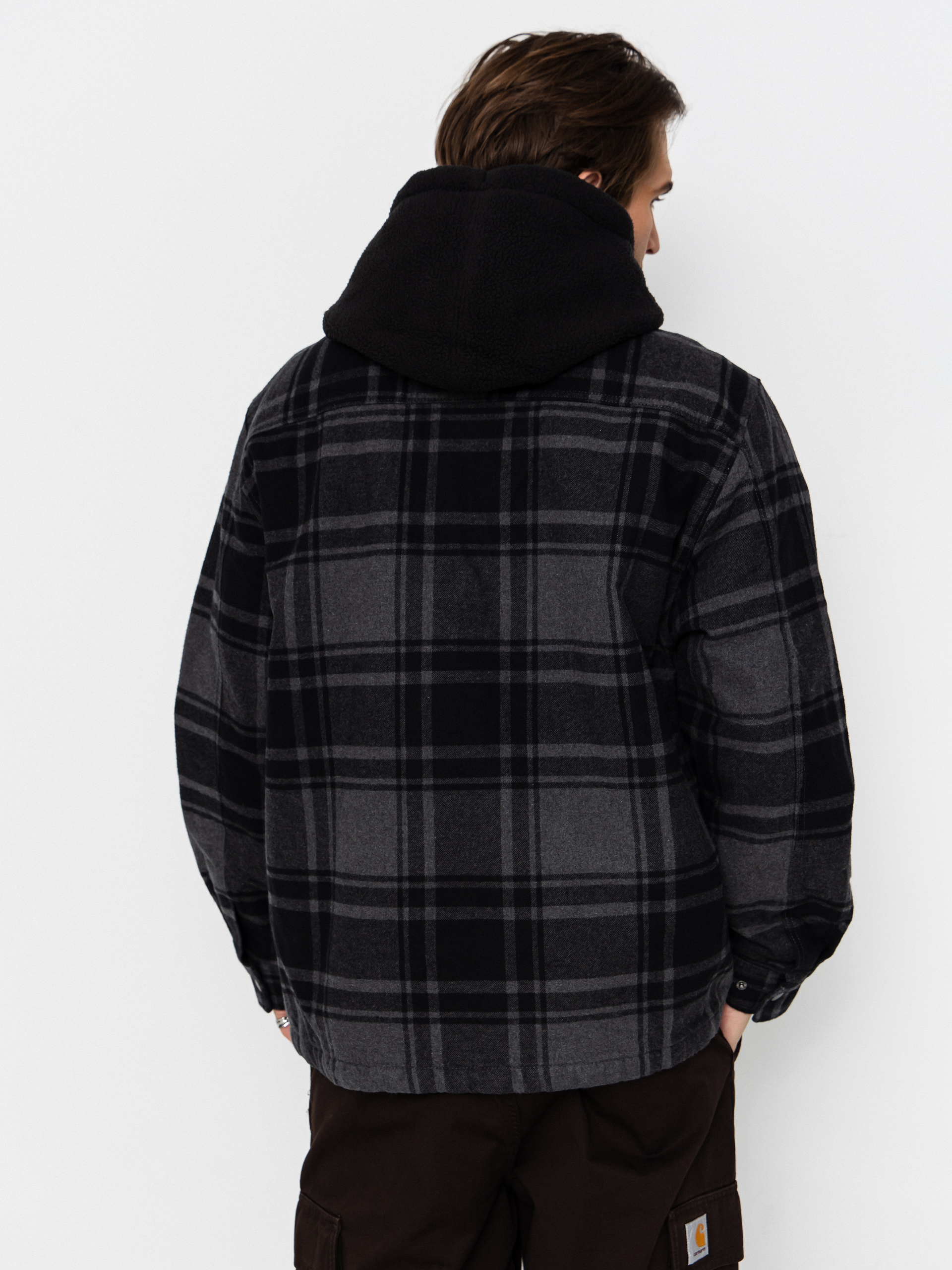 Vans Piedmont Hooded Plaid Shacket Ing (black/asphalt heather)
