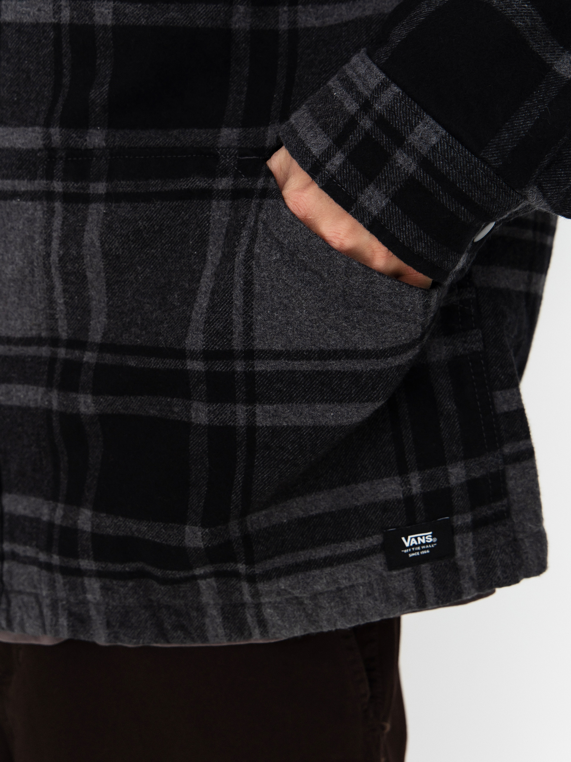 Vans Piedmont Hooded Plaid Shacket Ing (black/asphalt heather)