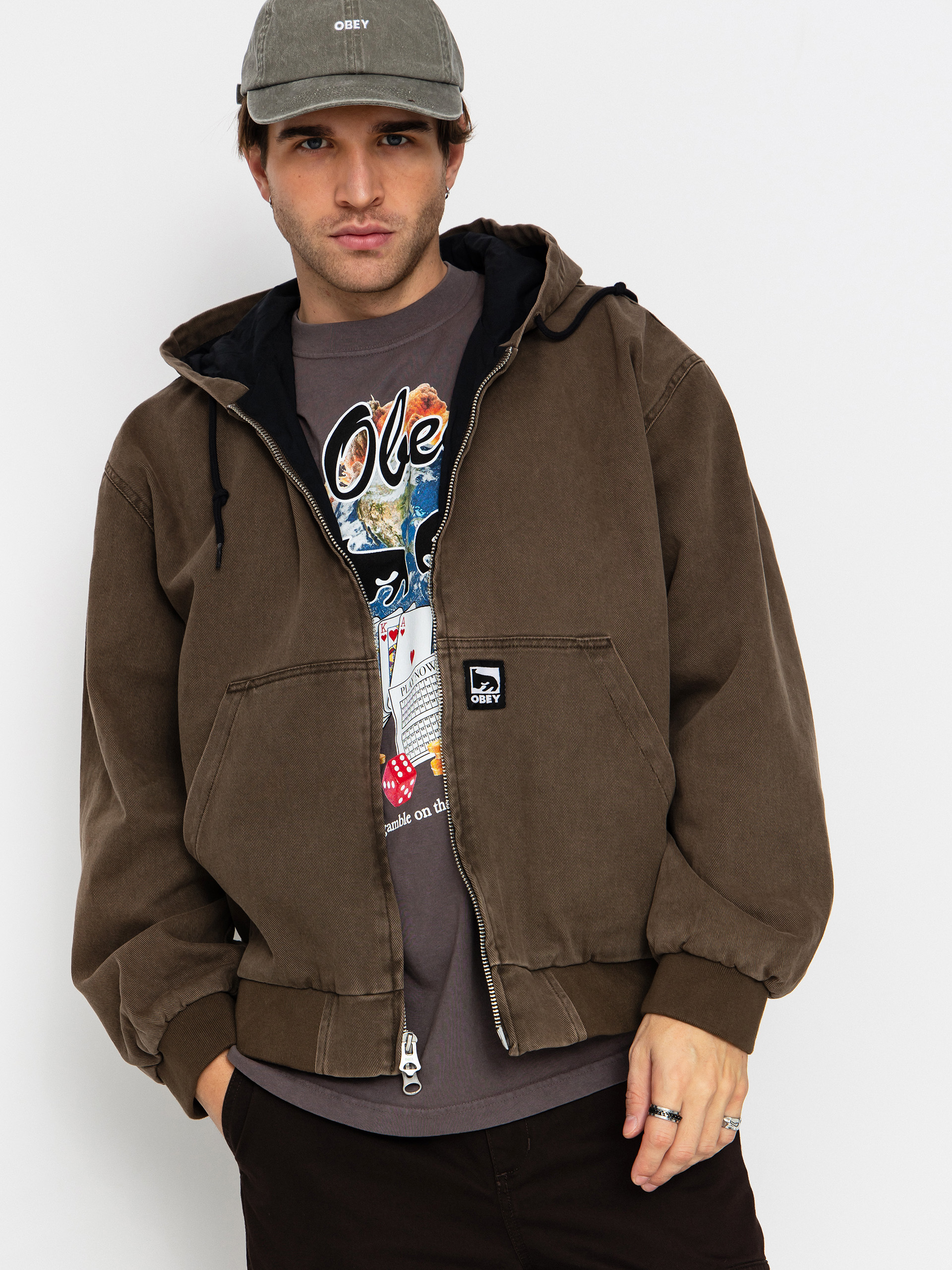 OBEY Obey Glen Zip Up Dzseki (wren faded wash)