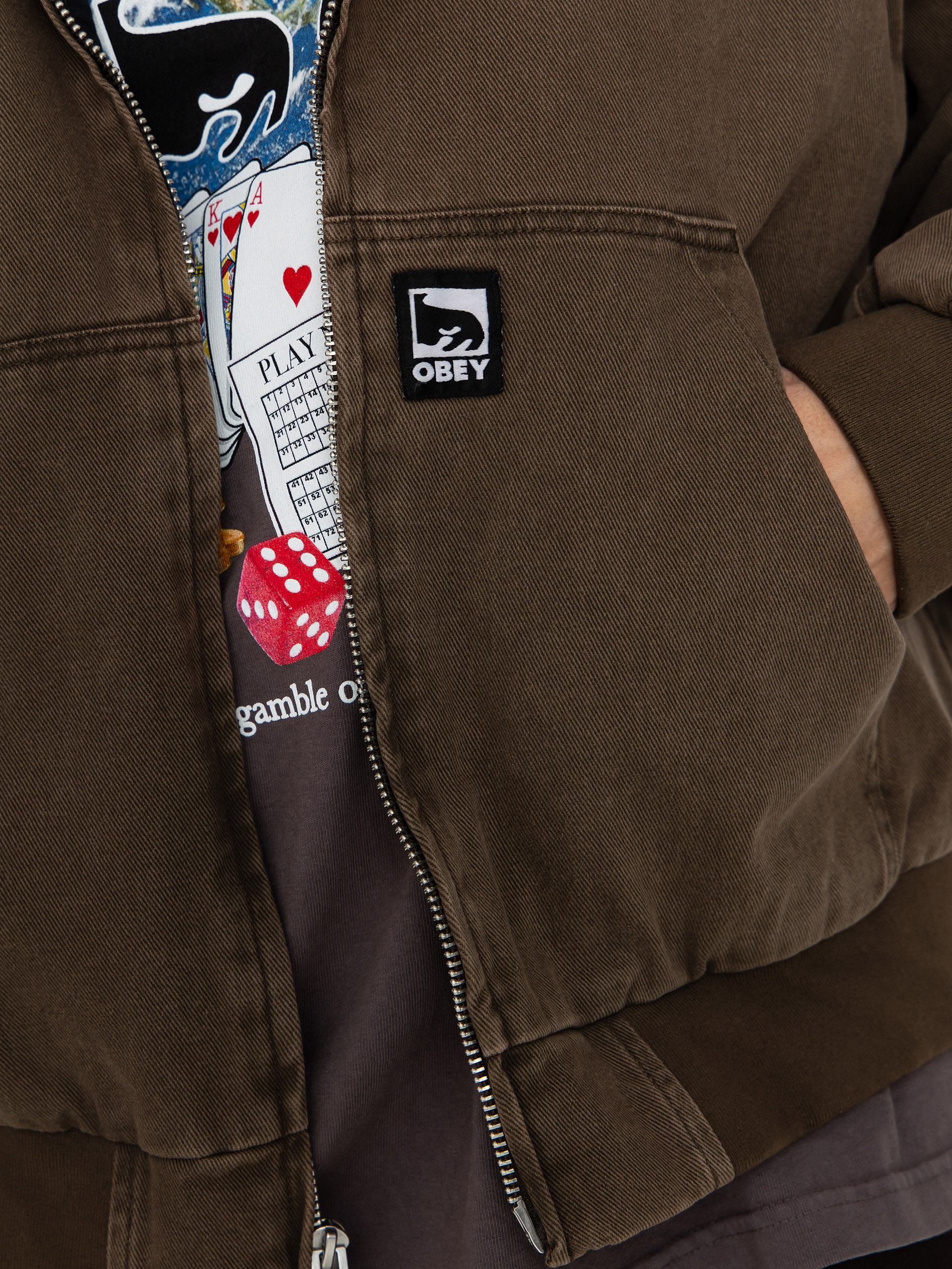 OBEY Obey Glen Zip Up Dzseki (wren faded wash)