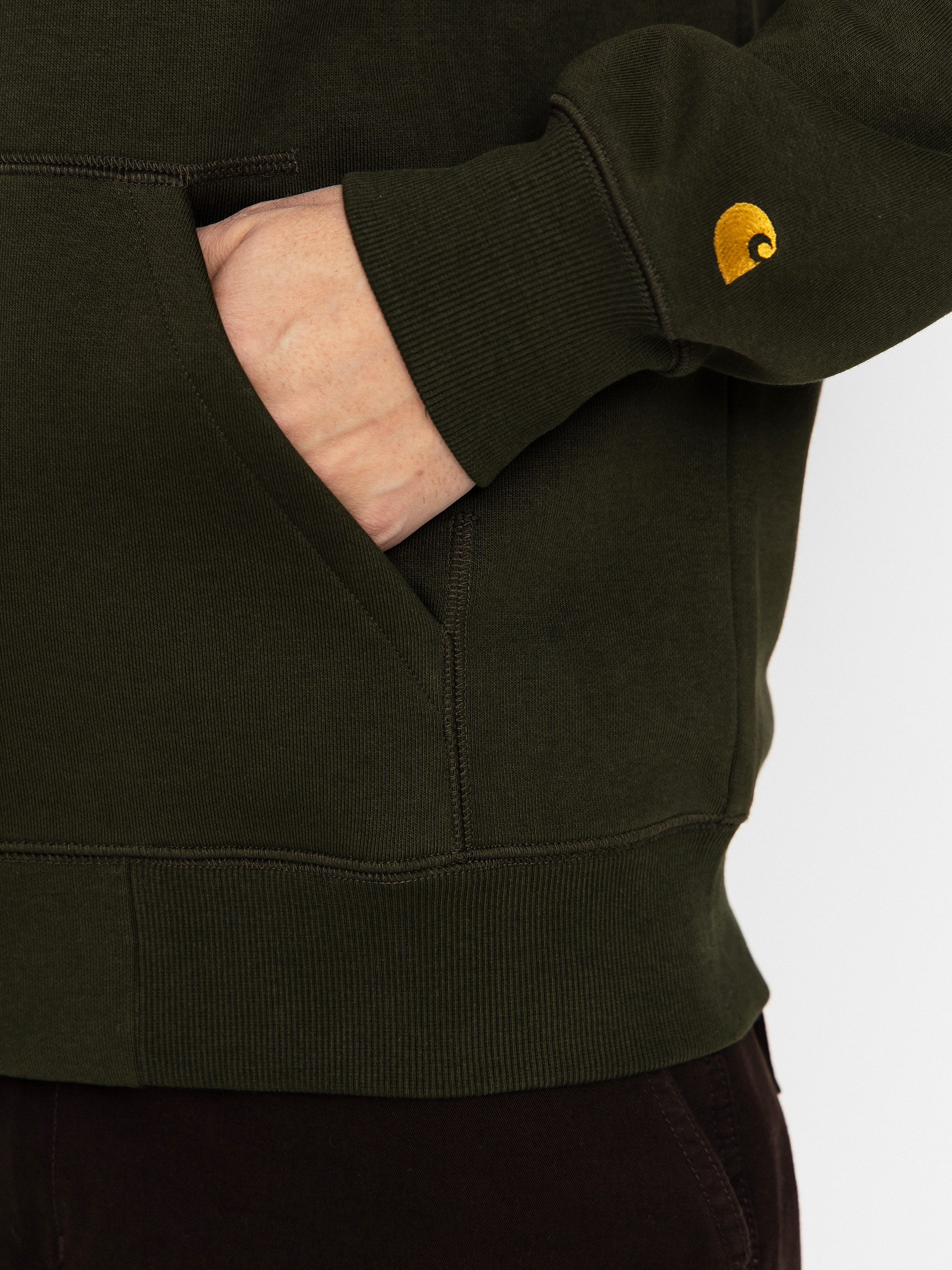 Carhartt WIP Chase ZHD Kapucnis pulóver (olive/gold)