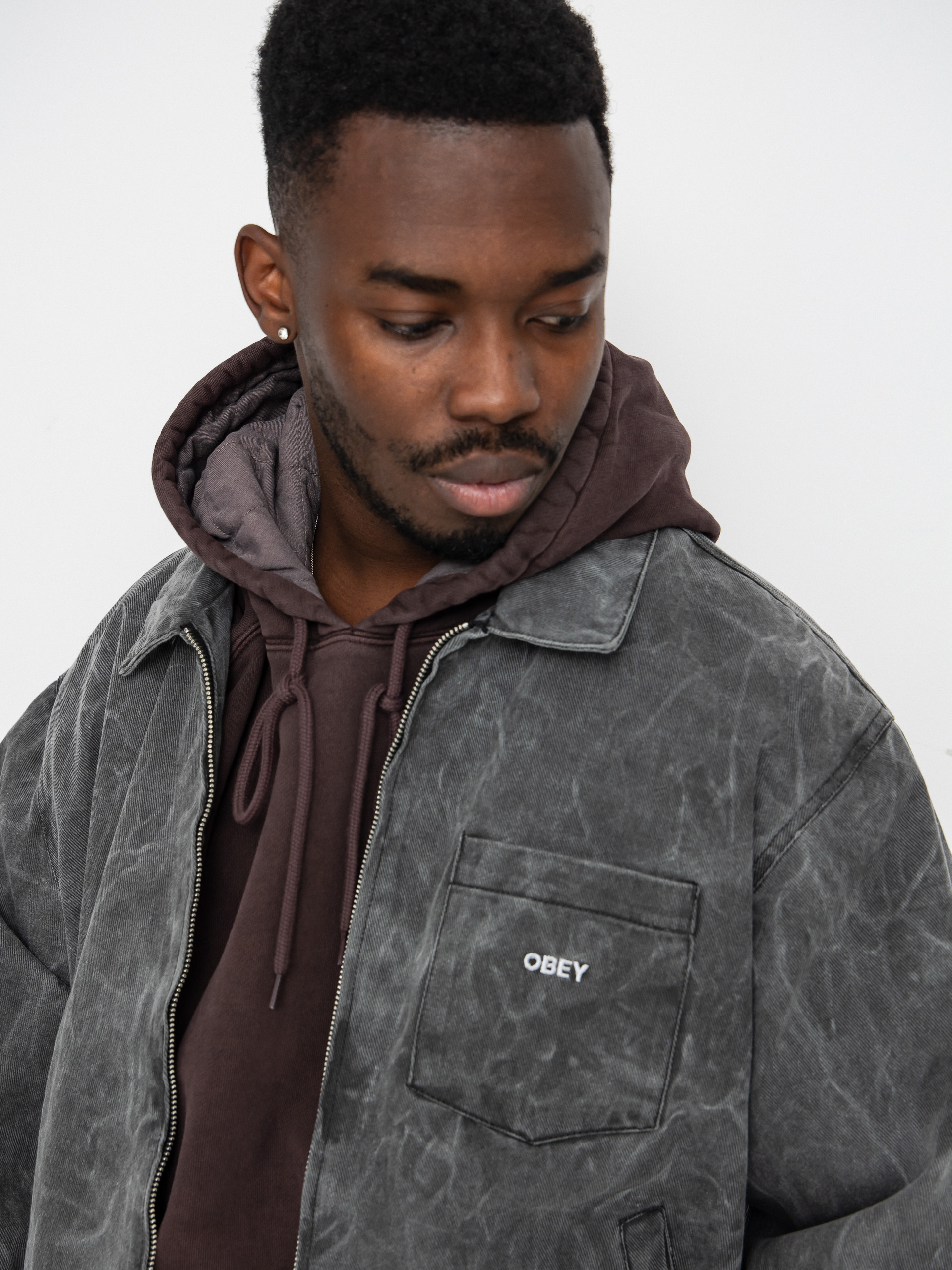OBEY Obey Workman Zip Dzseki (black wrinkle wash)