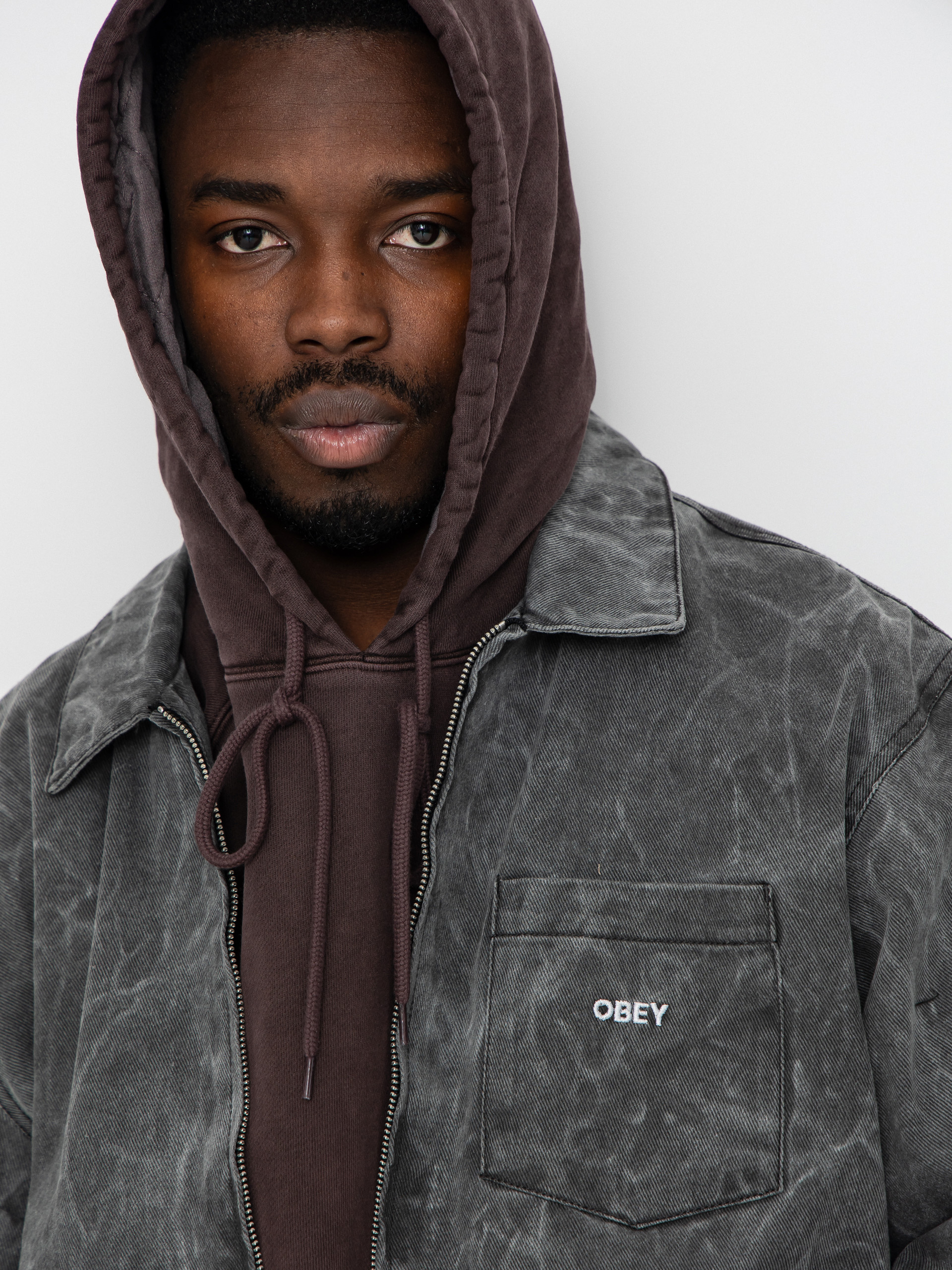OBEY Obey Workman Zip Dzseki (black wrinkle wash)