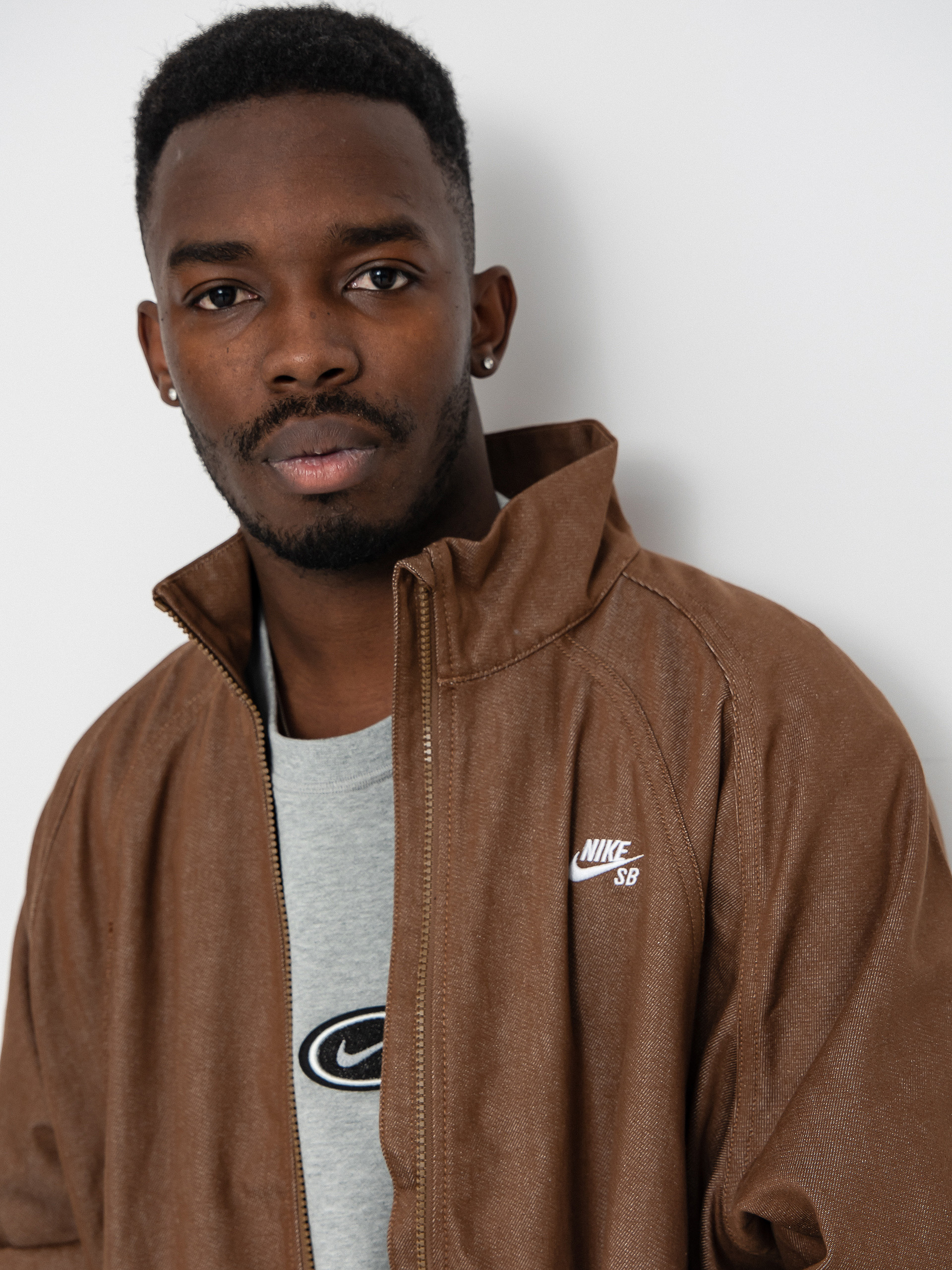 Dzseki Nike SB Denim FZ Trak (mosswood brown/white)