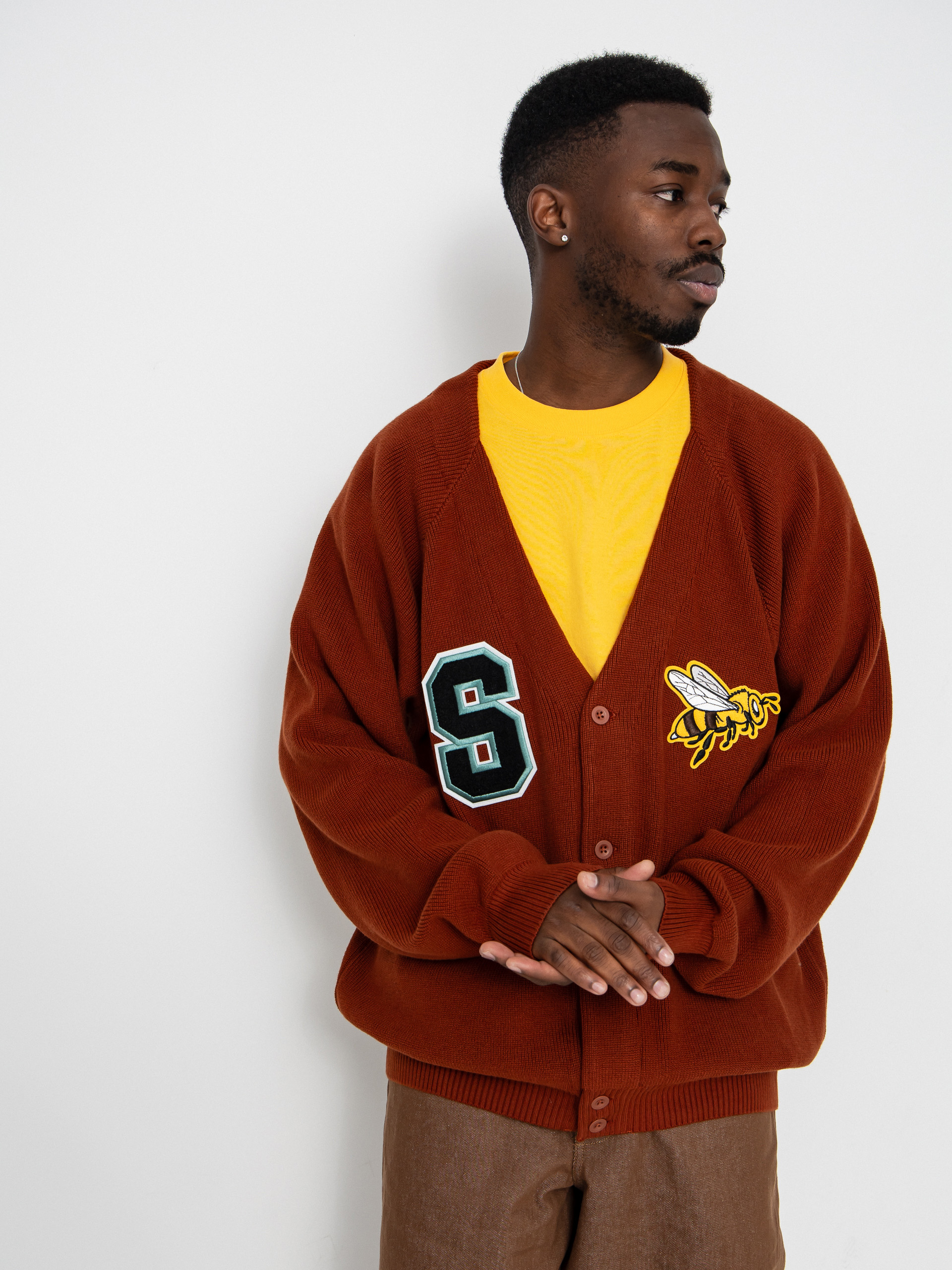 Pulóver Nike SB Collegial Cardigan (cinnamon)