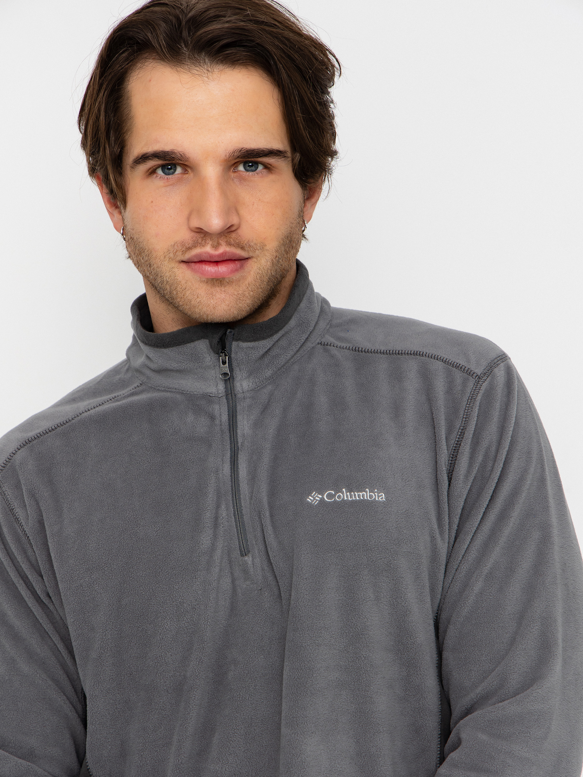 Férfi Polár pulóver Columbia Klamath Range II Half Zip (city grey/shark)