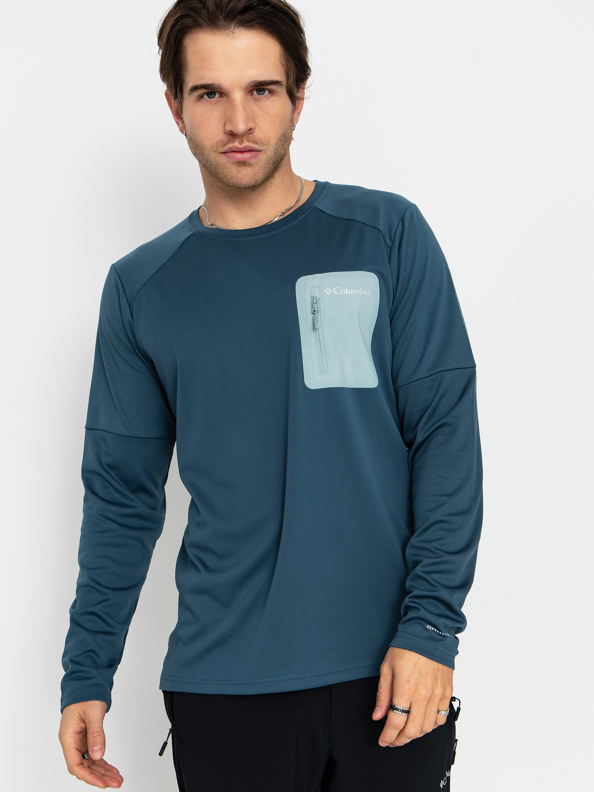 Hosszu00fa ujju00fa felsu0151 Columbia Tech Knit Crew (everblue/crush)
