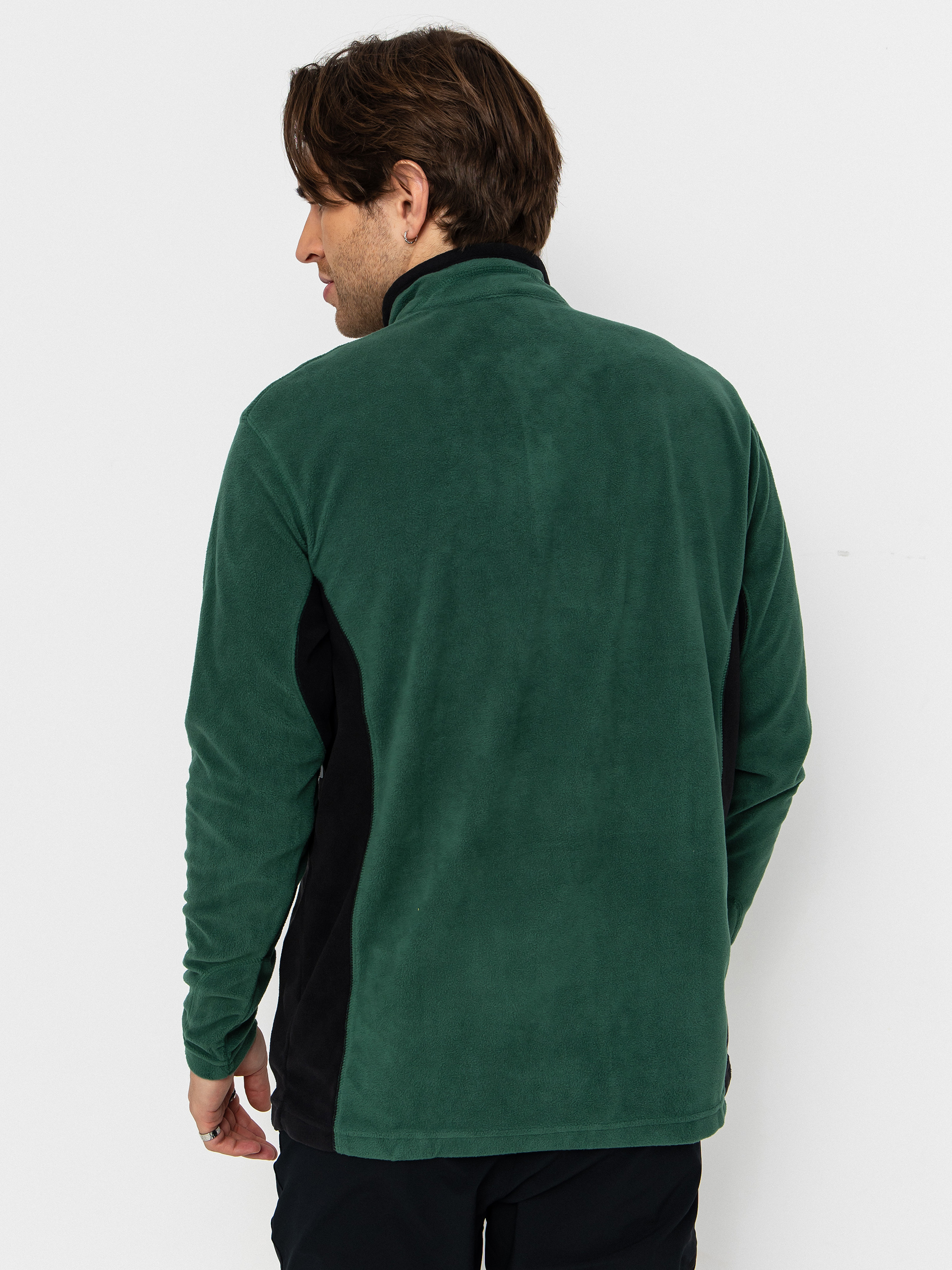 Férfi Polár pulóver Columbia Klamath Range II Half Zip (rain forest/black)