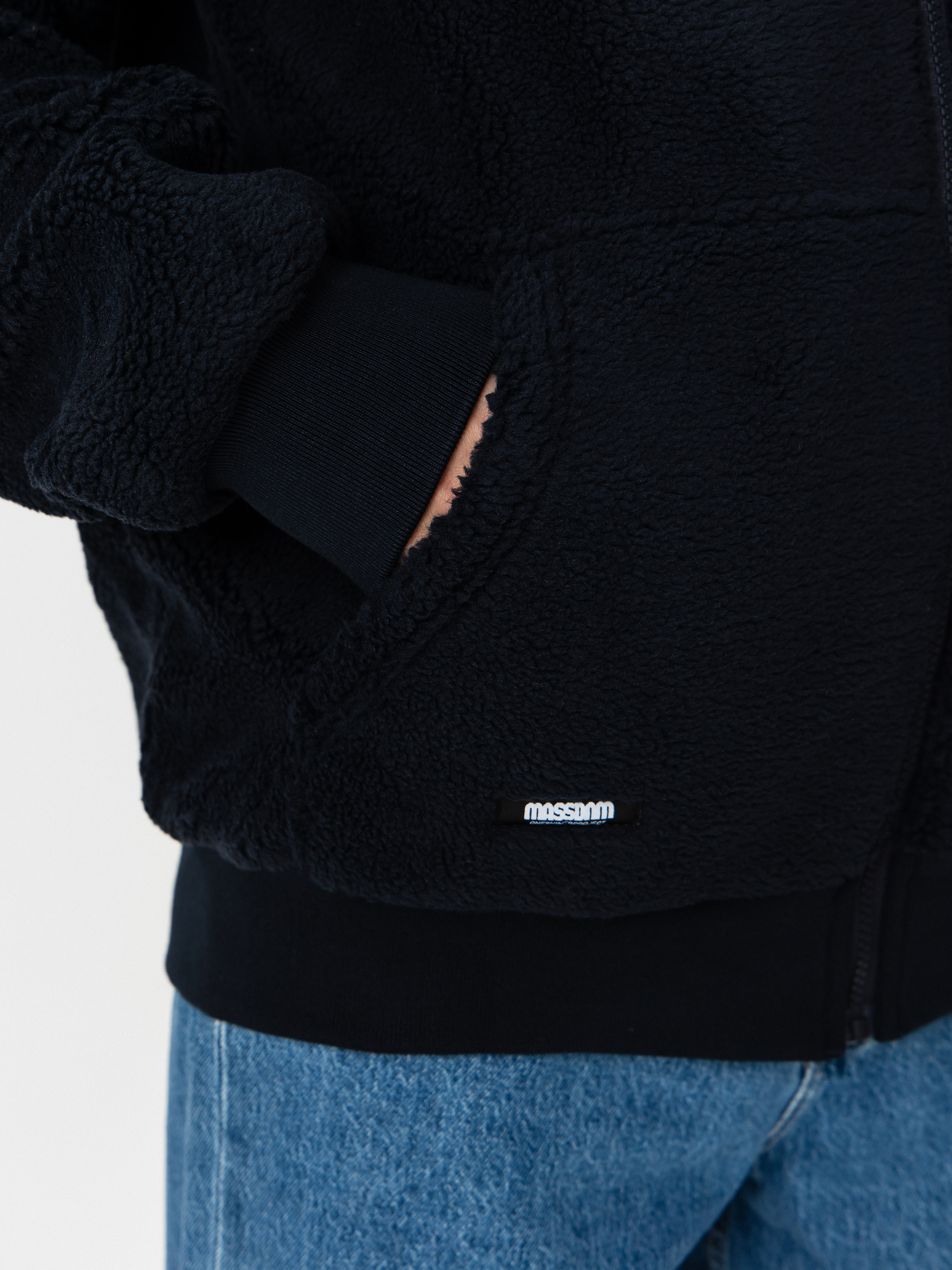 MassDnm Patch Teddy Zip Hoody Dzseki (navy)