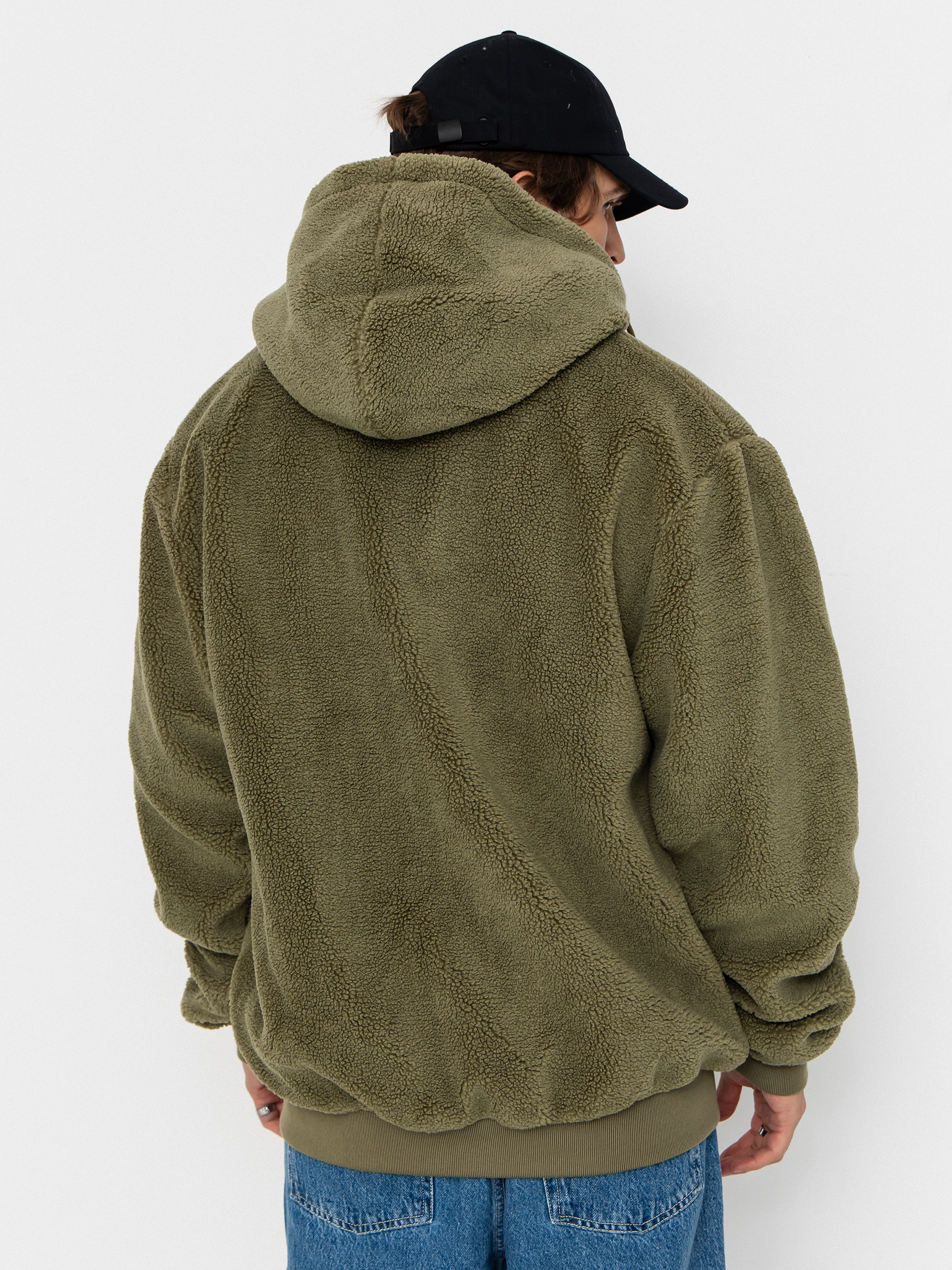 MassDnm Patch Teddy Zip Hoody Dzseki (olive)