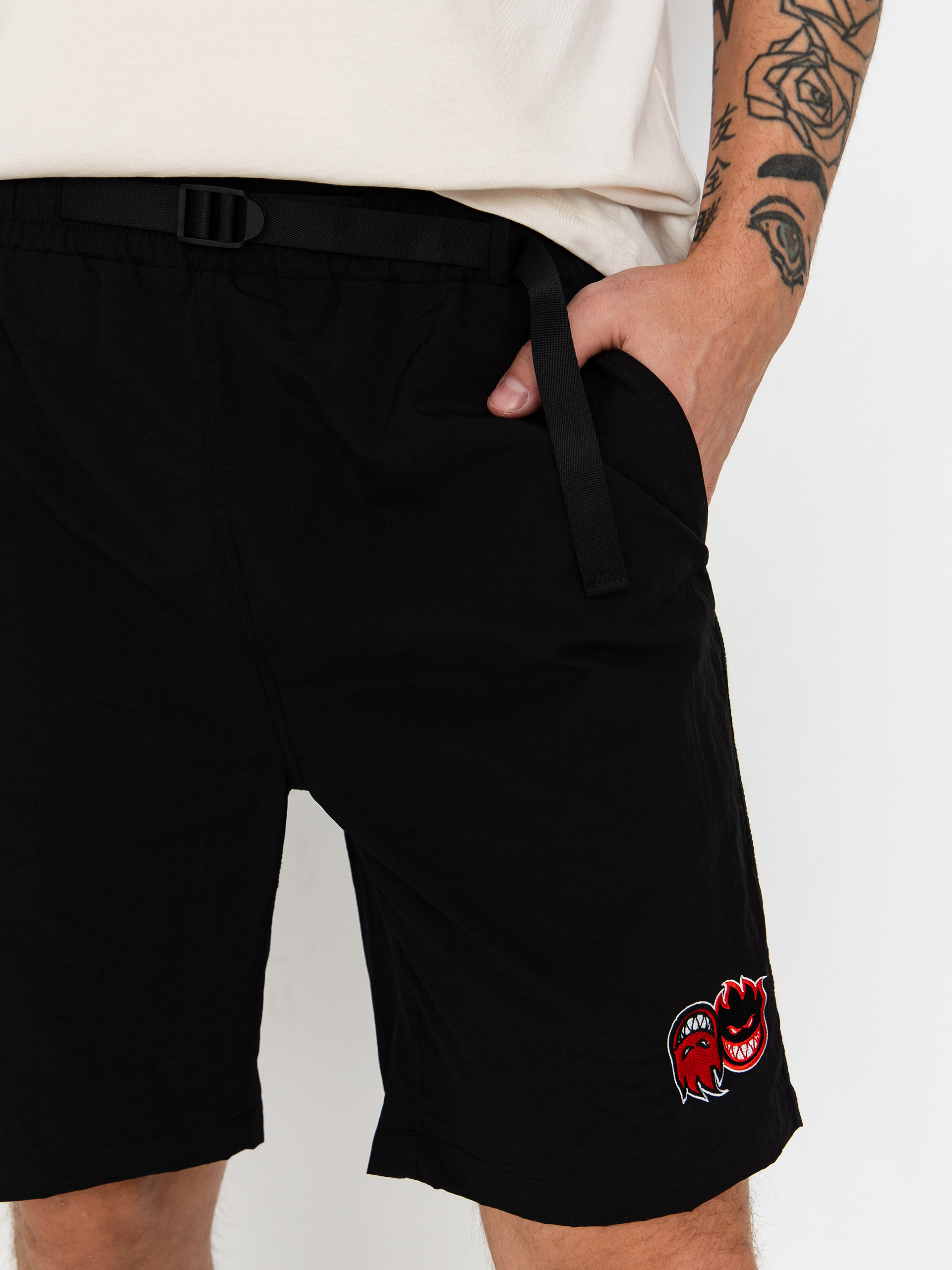 Spitfire Eternal Rövidnadrág (black w/red white&black embroidery)