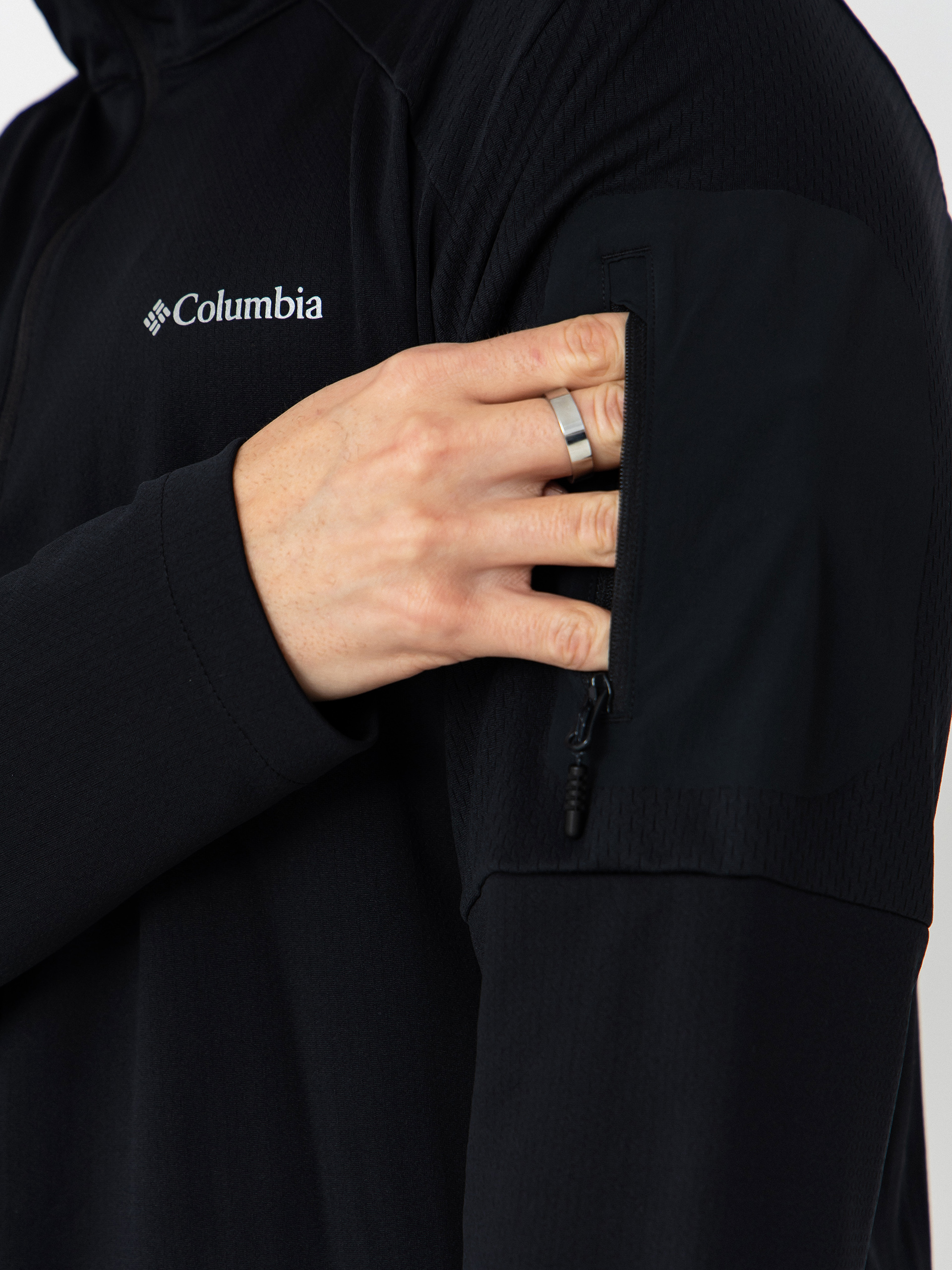 Férfi Polár pulóver Columbia Tech Knit 1/4 Zip (black)