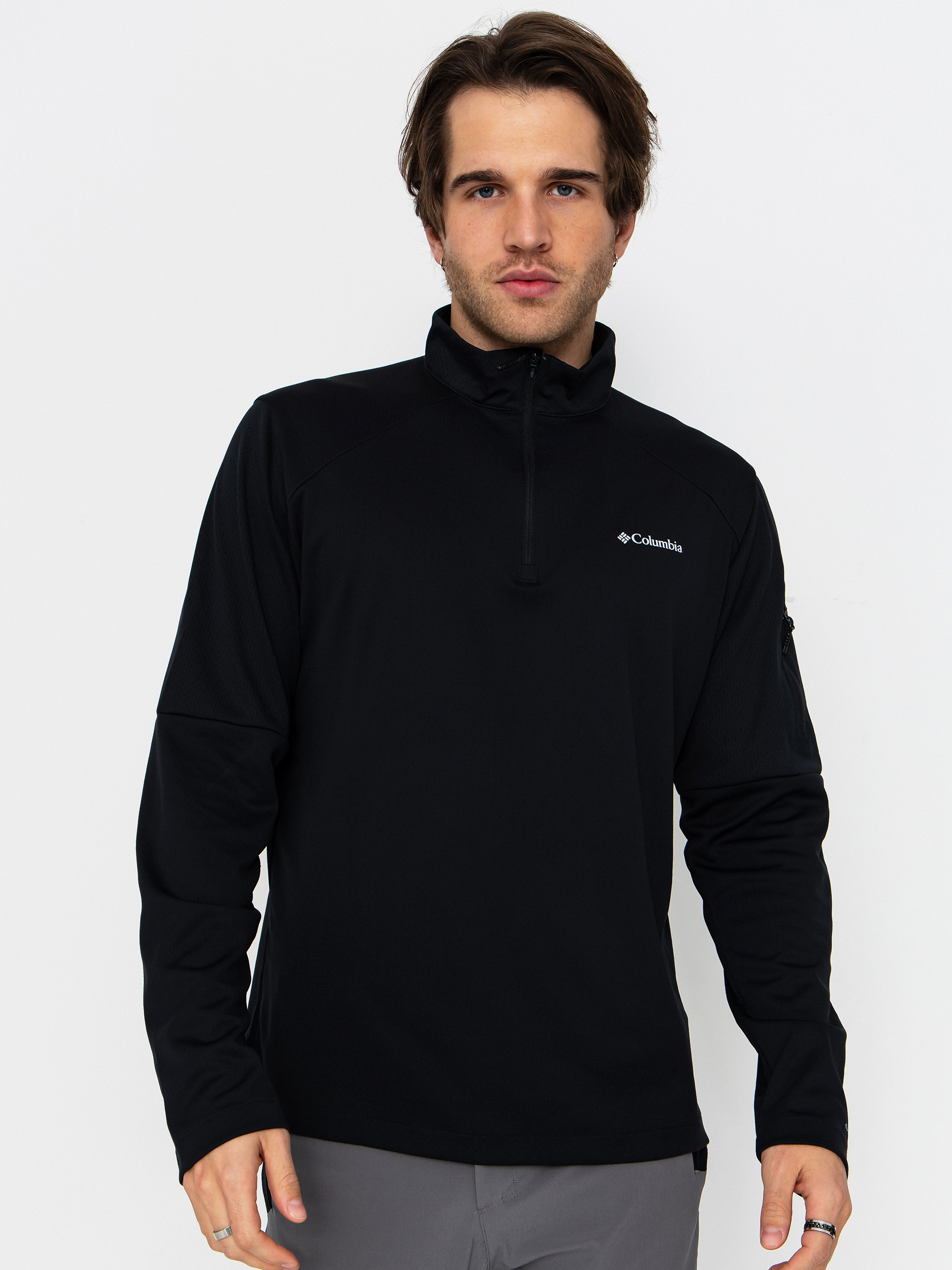 Polár pulóver Columbia Tech Knit 1/4 Zip (black)