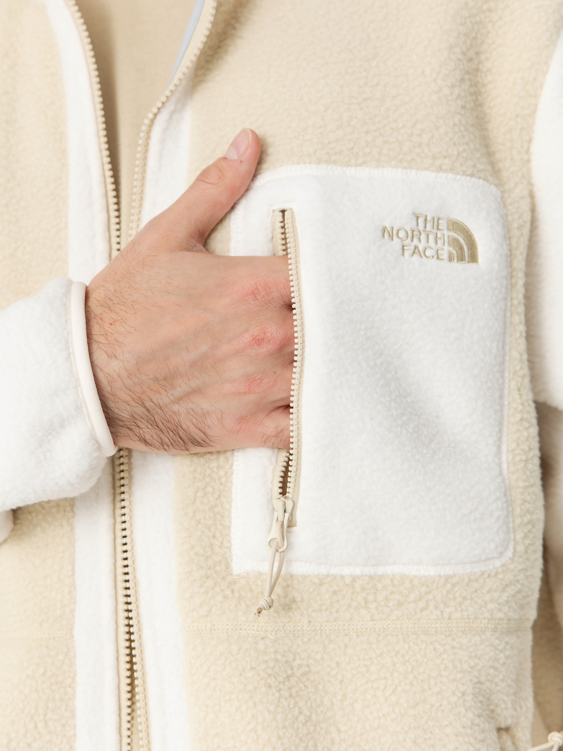 Férfi The North Face Yumiori Polár pulóver (gravel/white dune/grave)