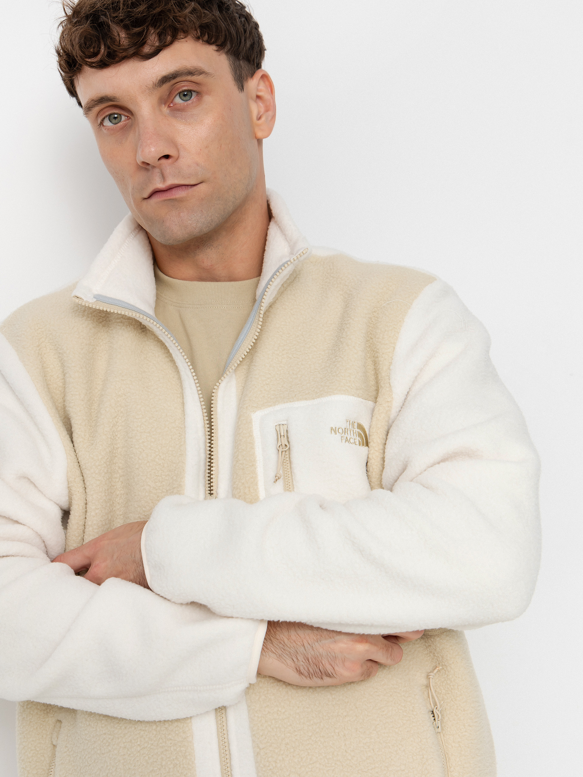 Férfi The North Face Yumiori Polár pulóver (gravel/white dune/grave)