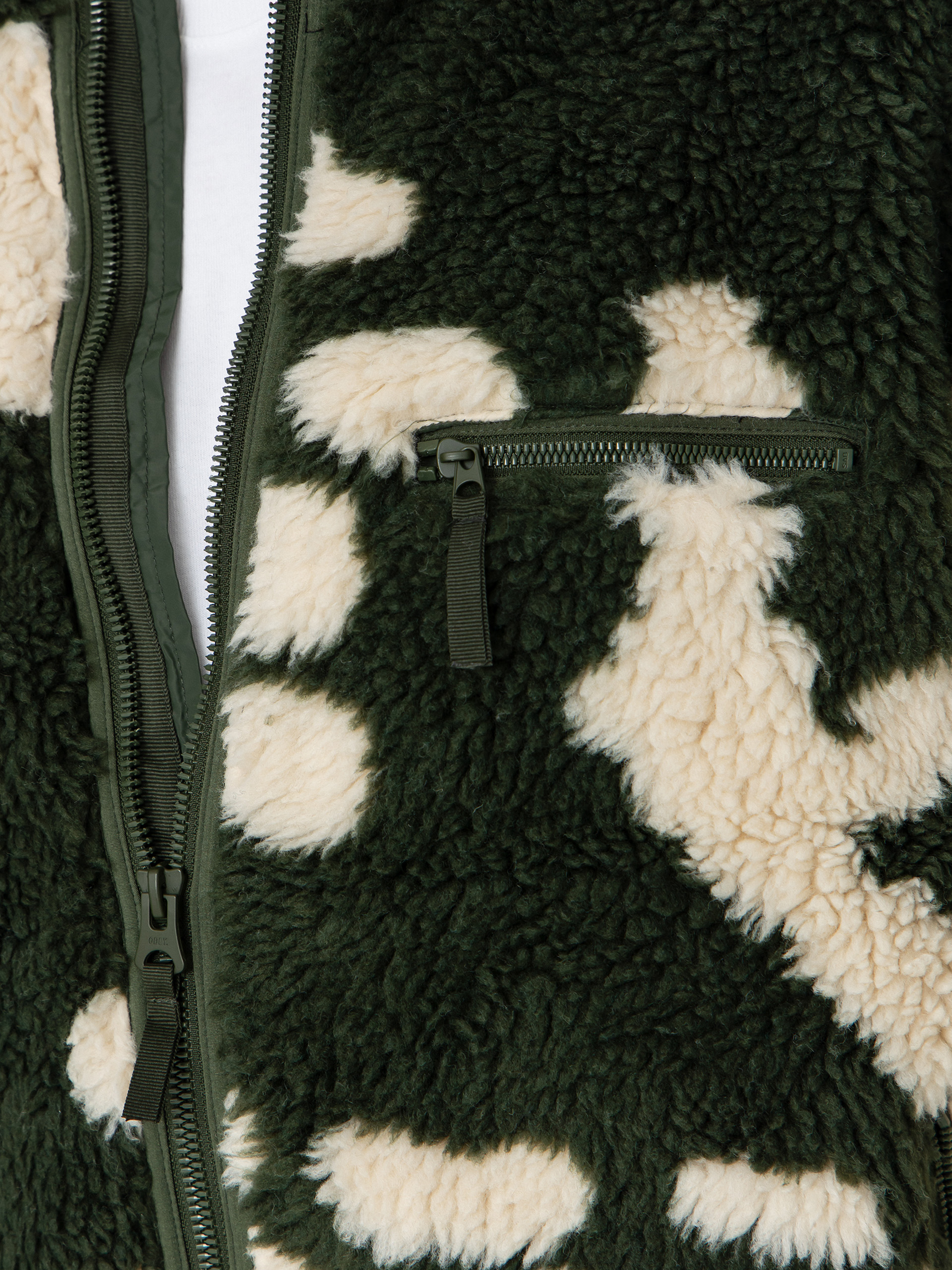 Férfi OBEY Obey Shaggy Sherpa Polár pulóver (kombu green multi)