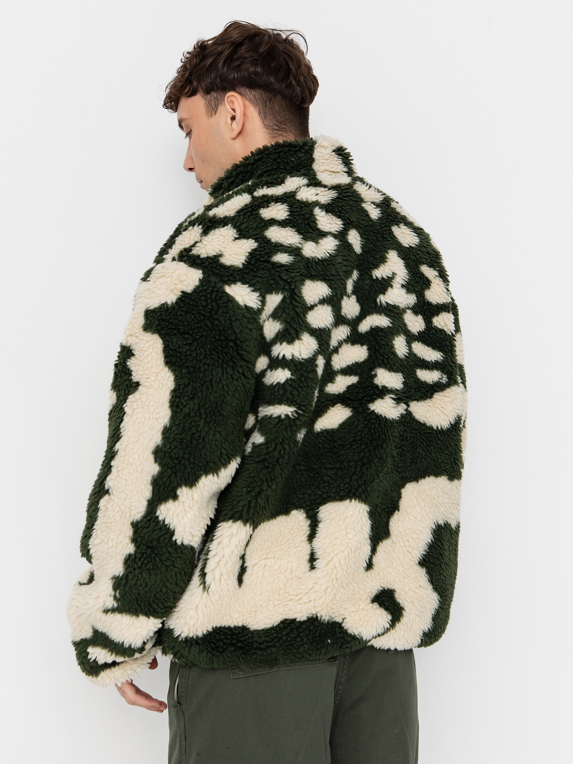 Férfi OBEY Obey Shaggy Sherpa Polár pulóver (kombu green multi)