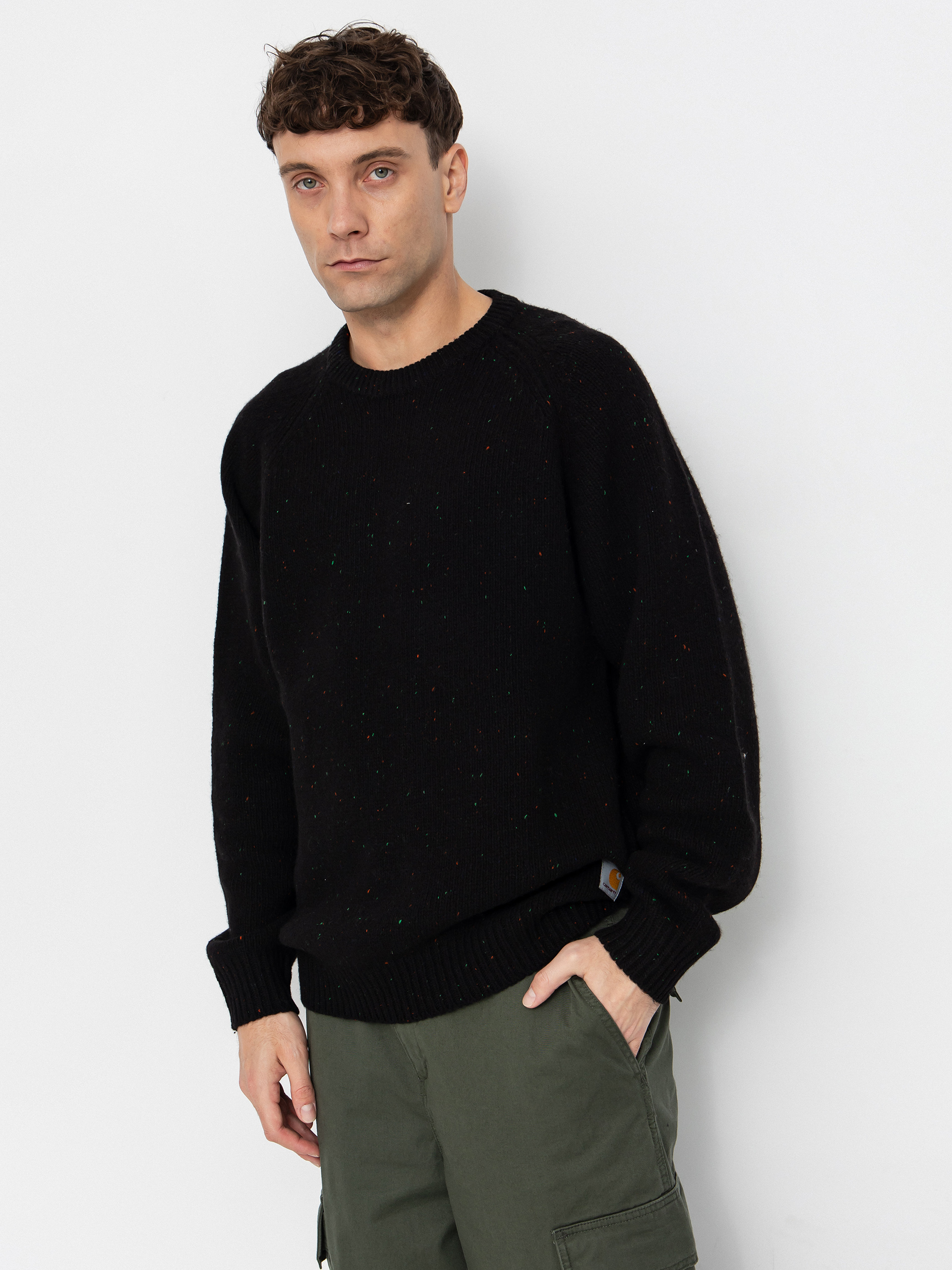 Pulu00f3ver Carhartt WIP Anglistic (speckled black)