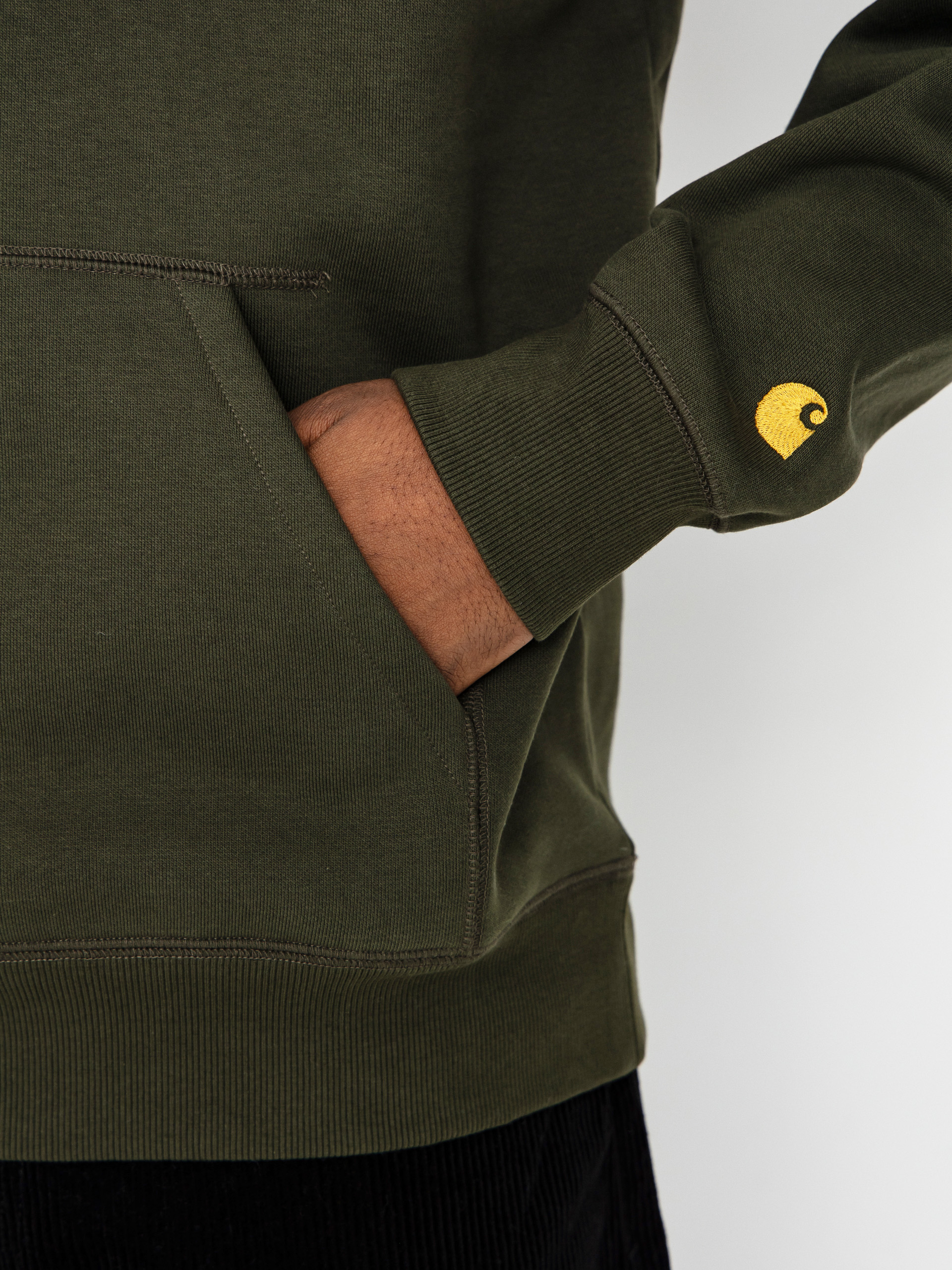 Kapucnis pulóver Carhartt WIP Chase HD (olive/gold)