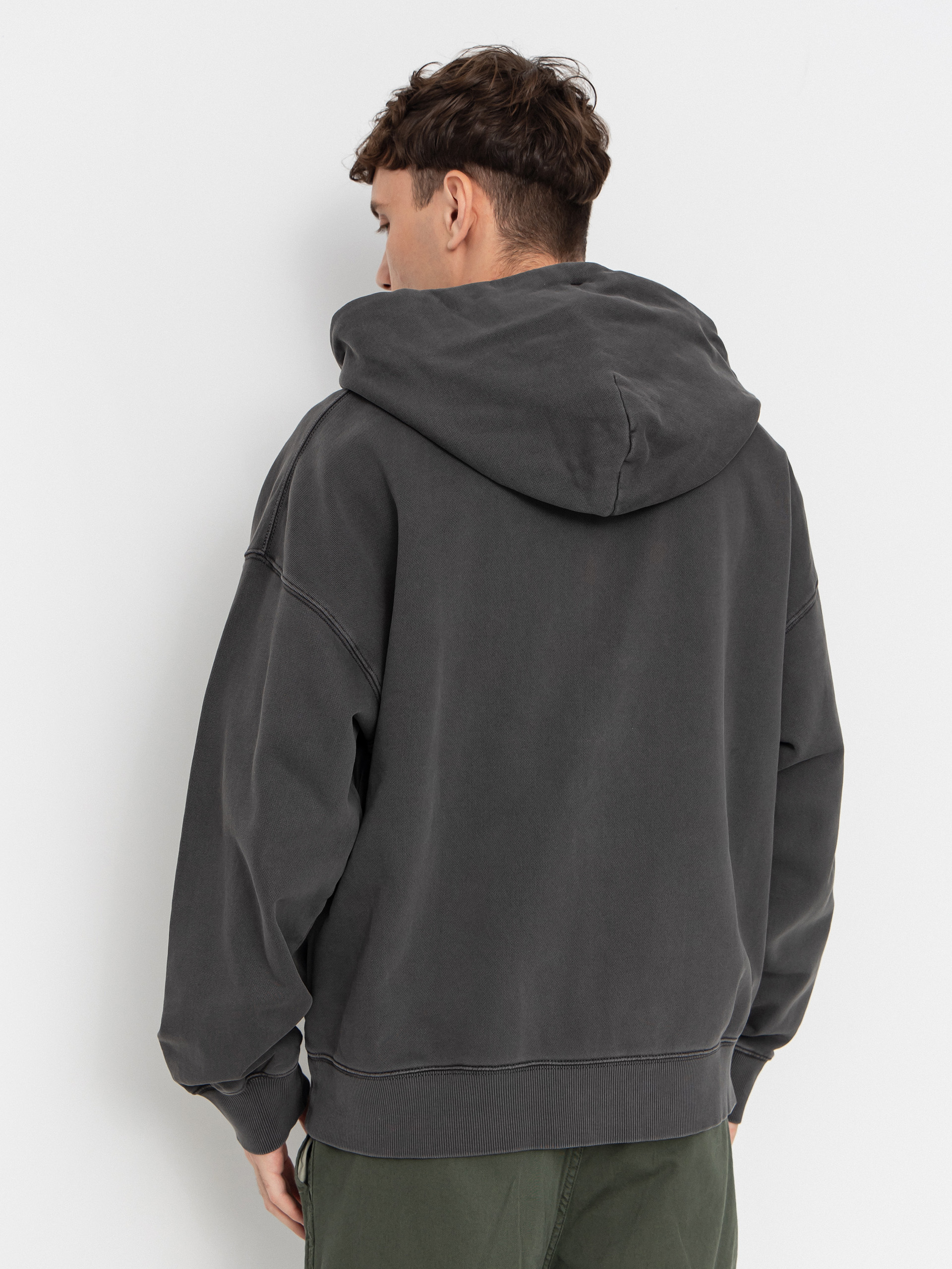 Kapucnis pulóver Carhartt WIP Benton ZHD (graphite/garment dyed)