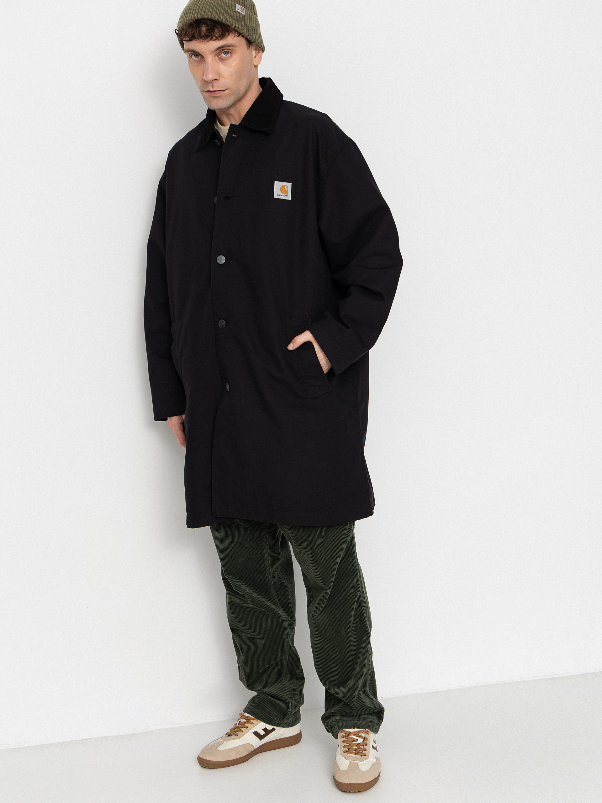 Kabát Carhartt WIP Webster Coat (black/black/rinsed)