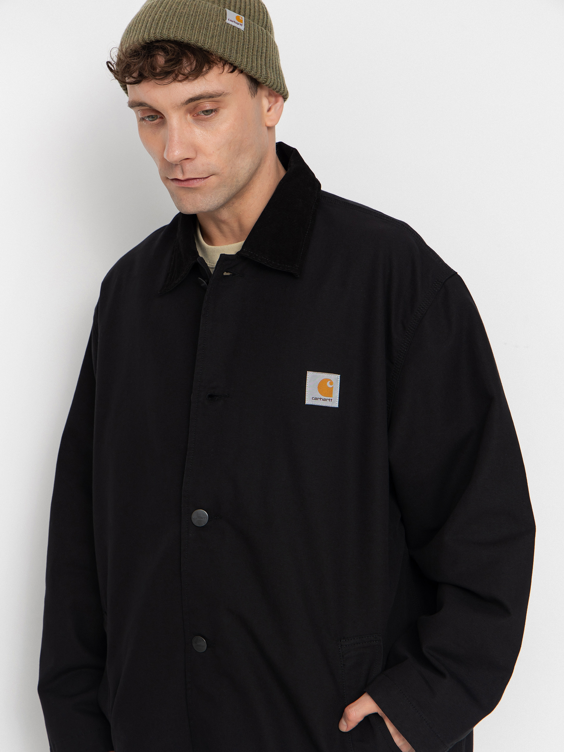 Kabát Carhartt WIP Webster Coat (black/black/rinsed)