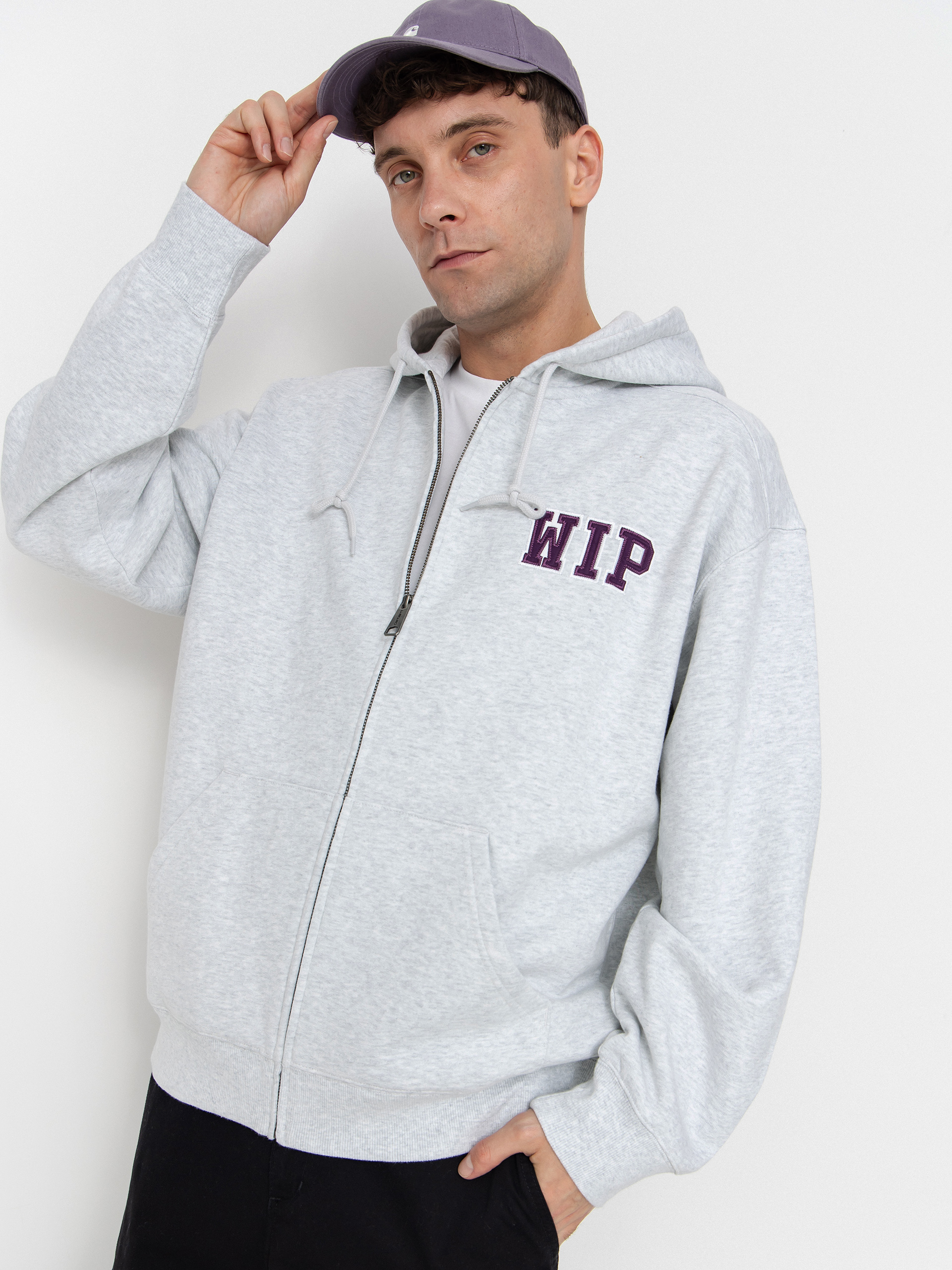 Kapucnis pulóver Carhartt WIP Mini Wip ZHD (ash heather/stone washed)