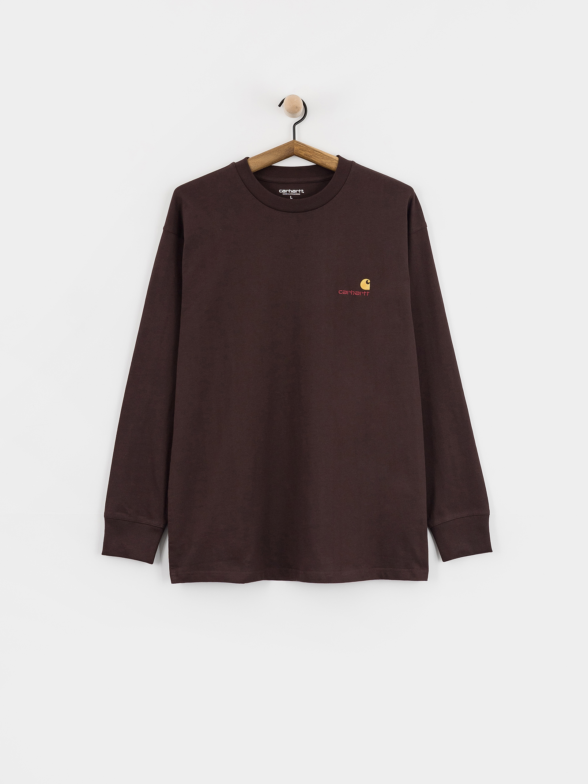 Carhartt WIP American Script Hosszu00fa ujju00fa felsu0151 (palisander)