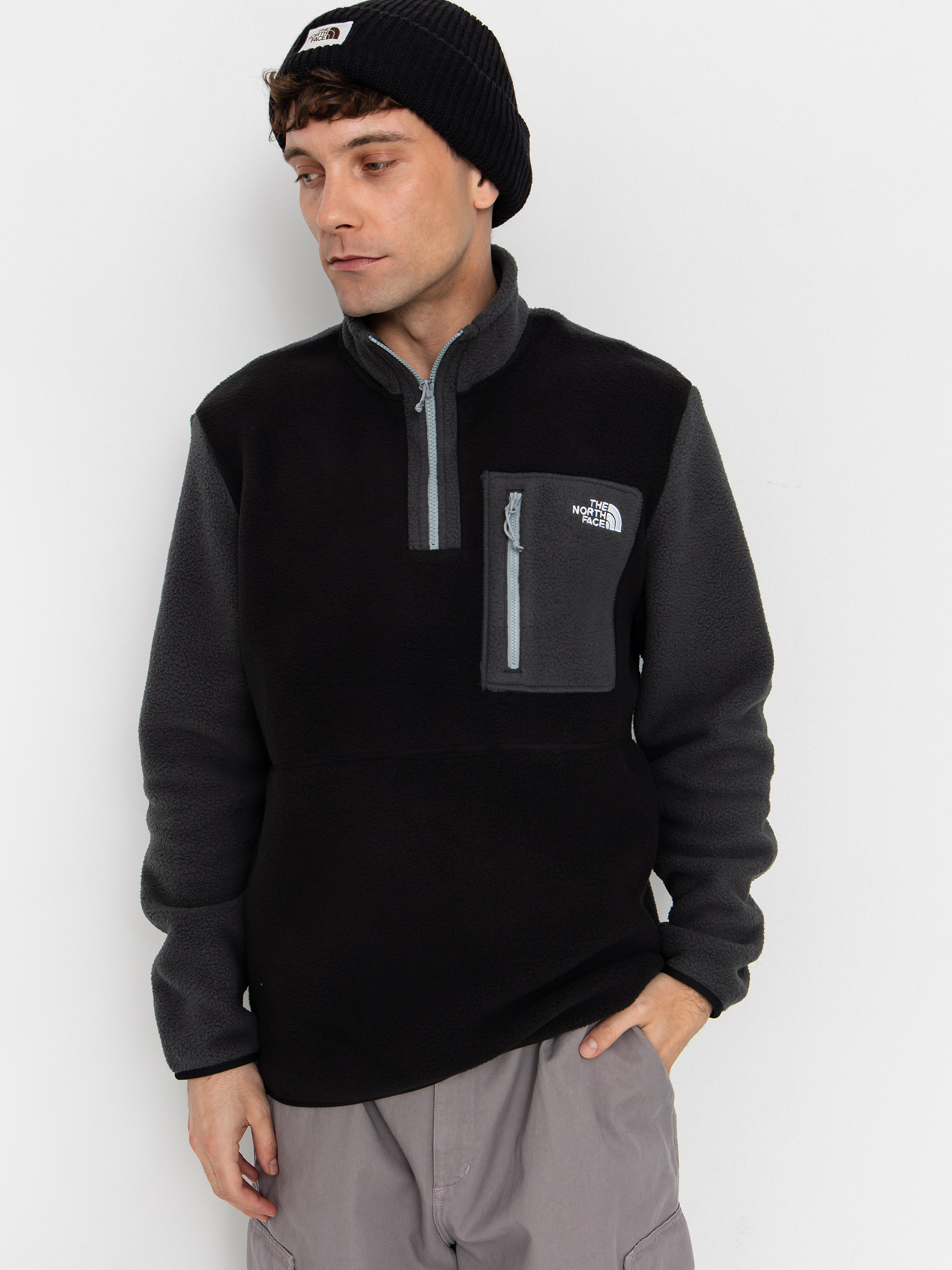 Férfi The North Face Yumiori 1/4 Zip Polár pulóver (tnfblk/asphltgry/mnmntgry)