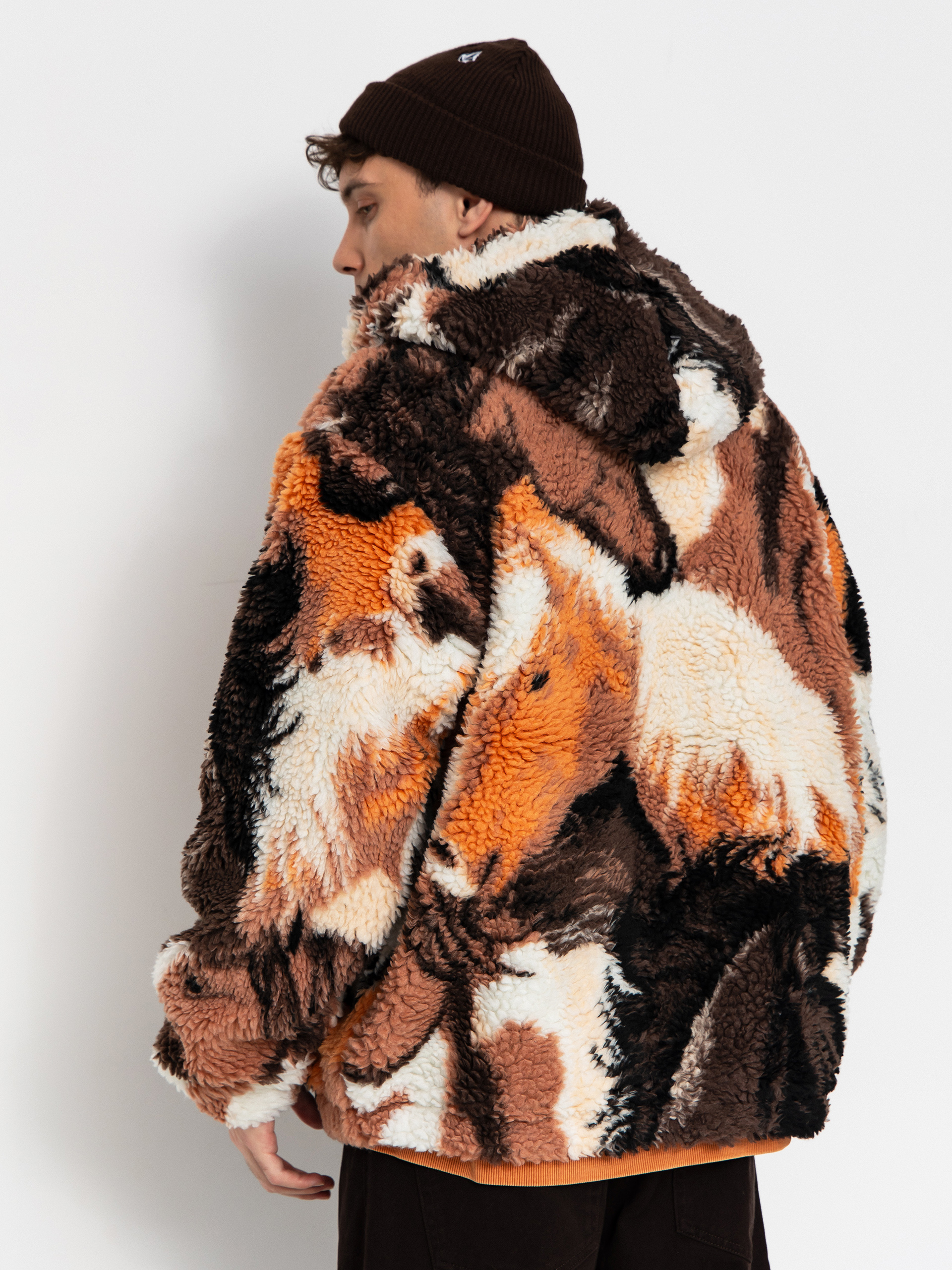 Férfi Polár pulóver OBEY Obey Horses Sherpa (brown multi)