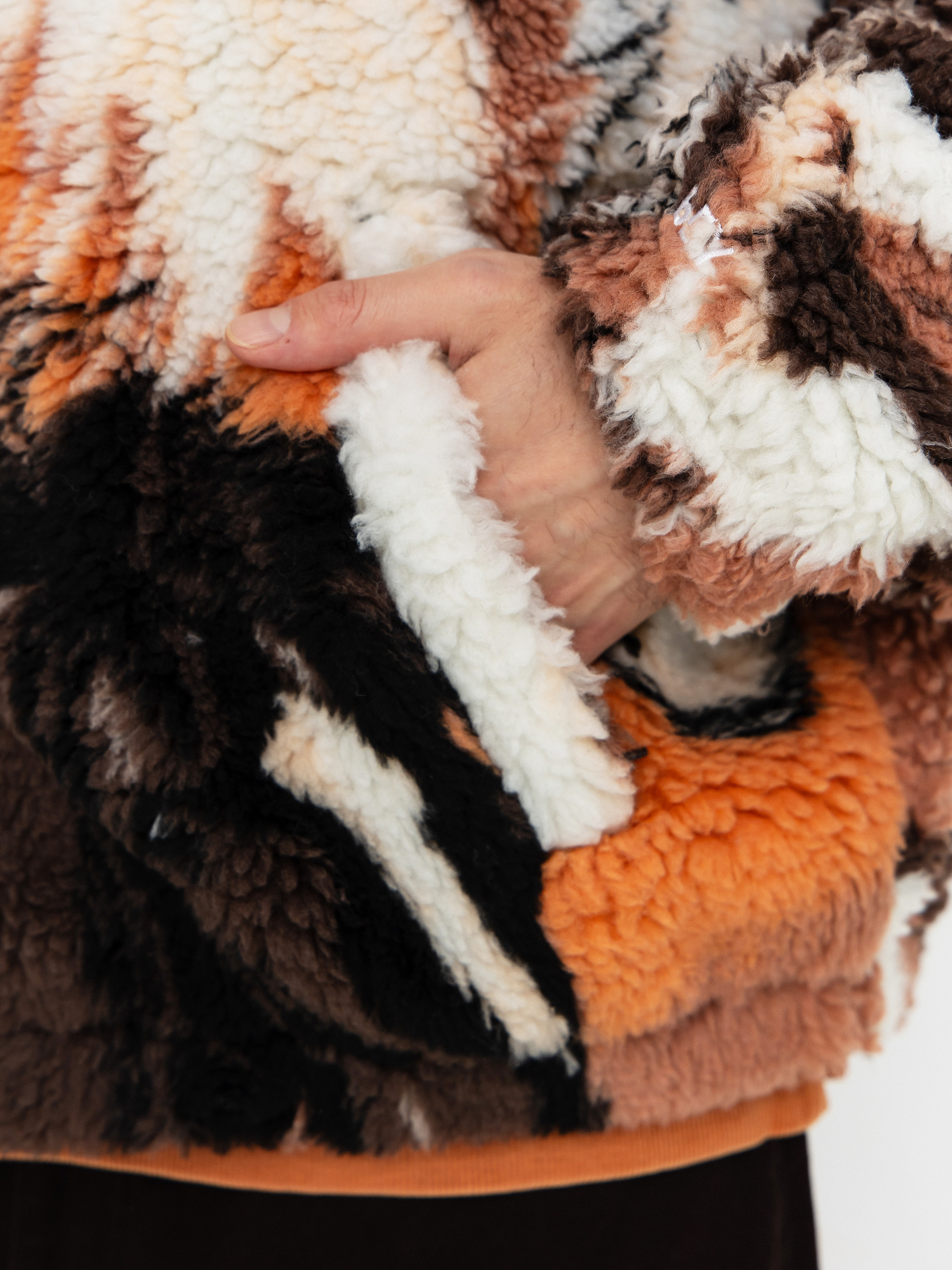 Férfi Polár pulóver OBEY Obey Horses Sherpa (brown multi)