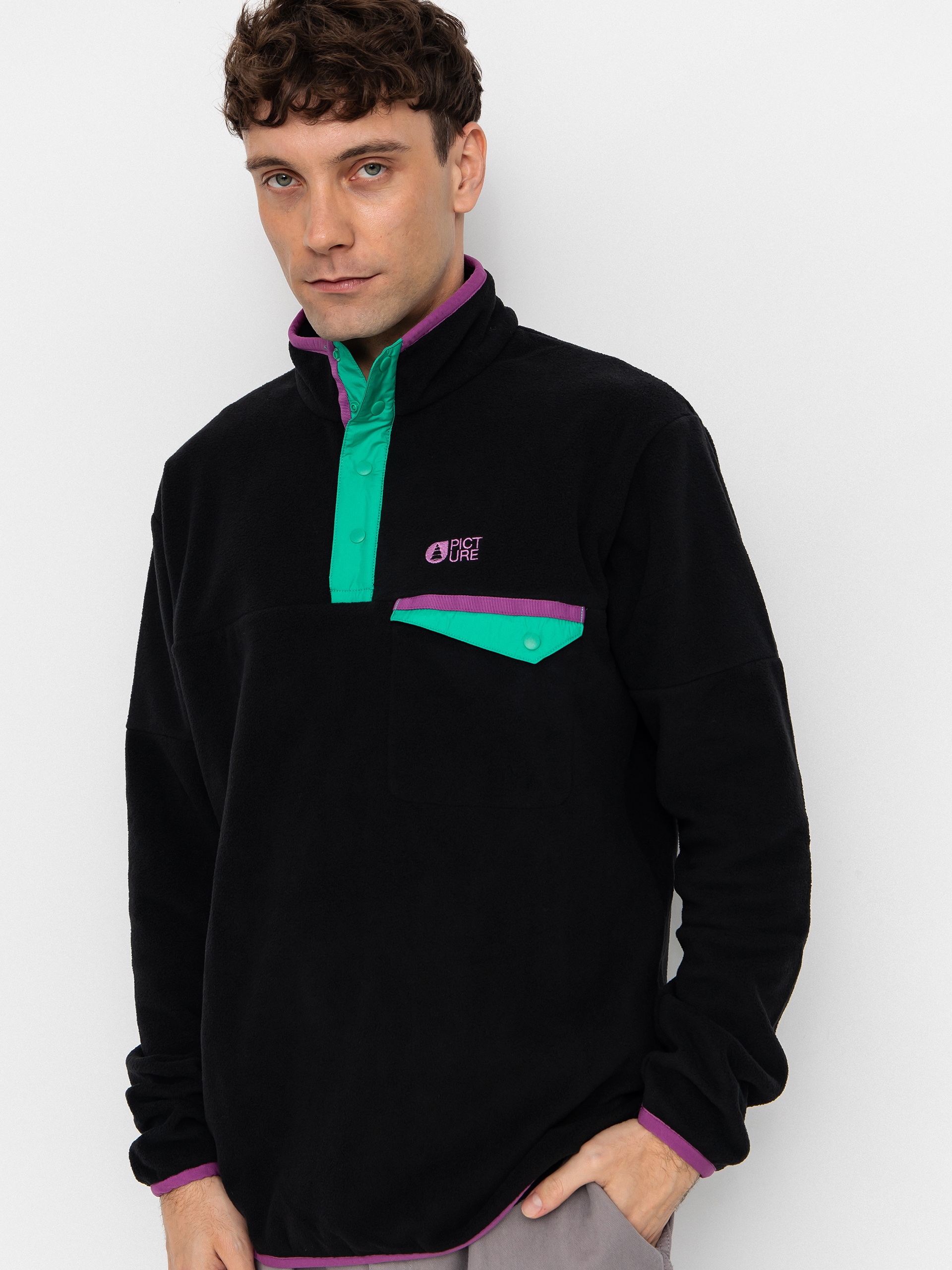 Picture Arcca 1/4 Zip Polár pulóver (black)