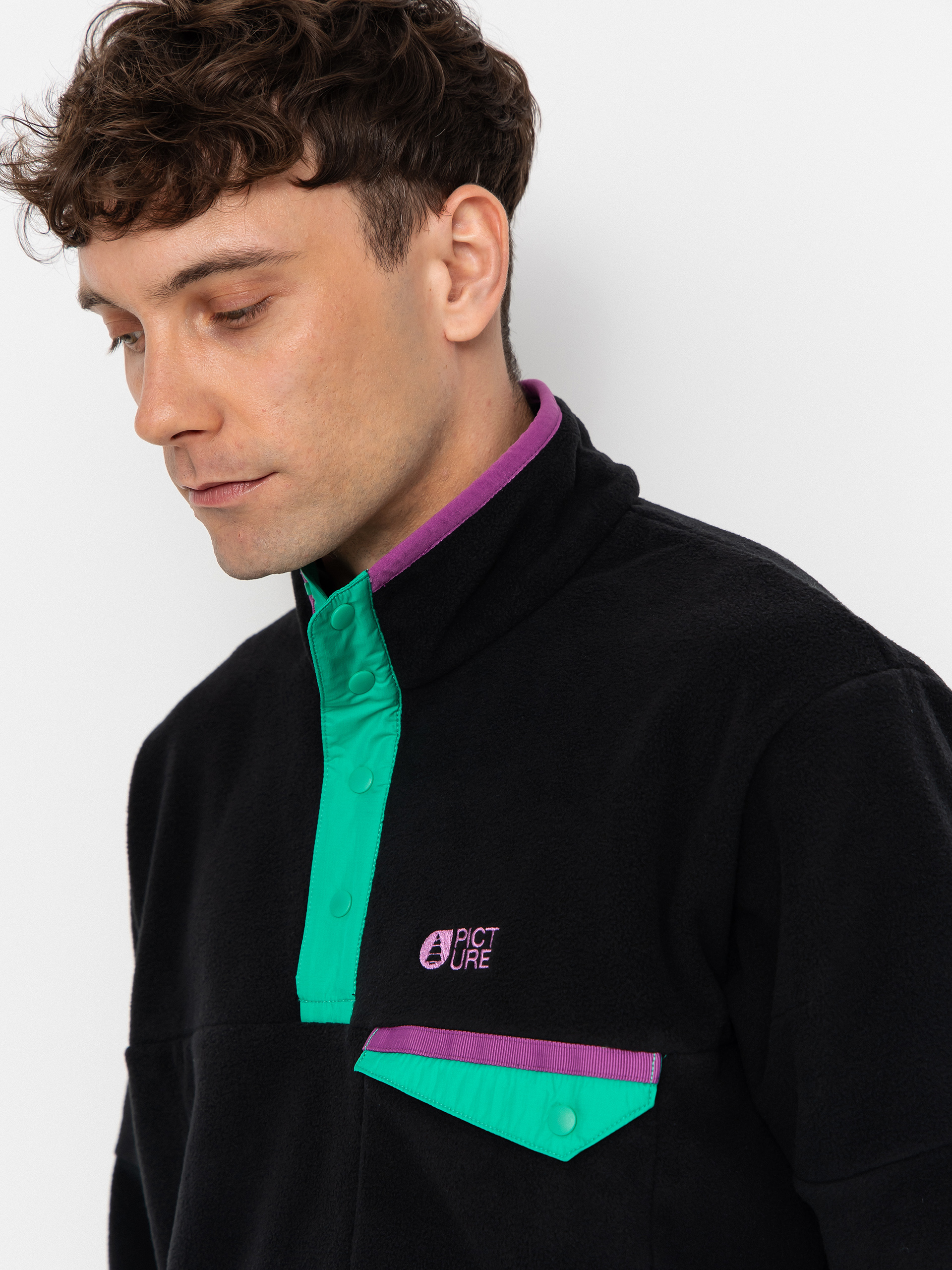 Férfi Picture Arcca 1/4 Zip Polár pulóver (black)