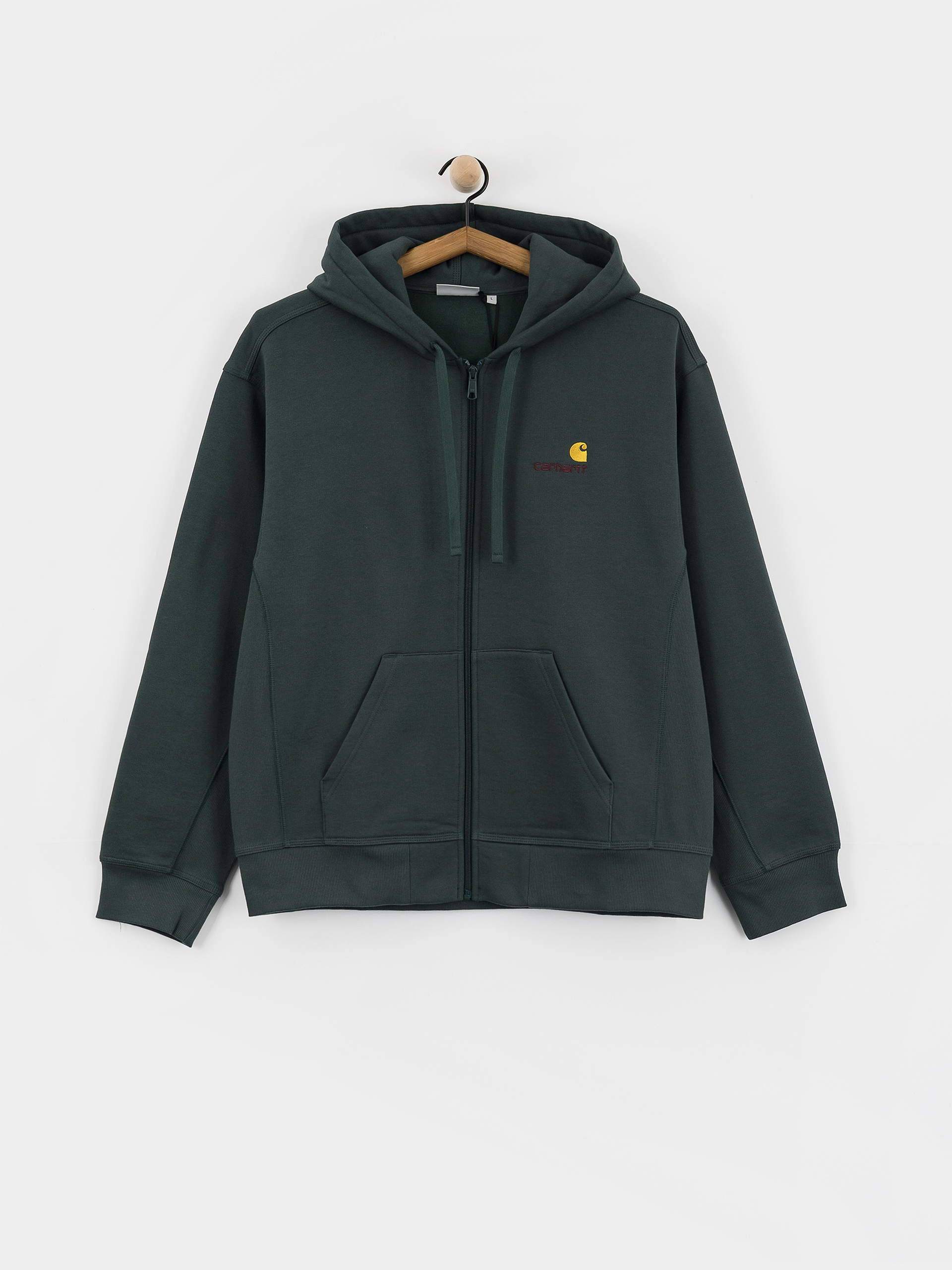 Carhartt WIP American Script ZHD Kapucnis pulóver (kale green)