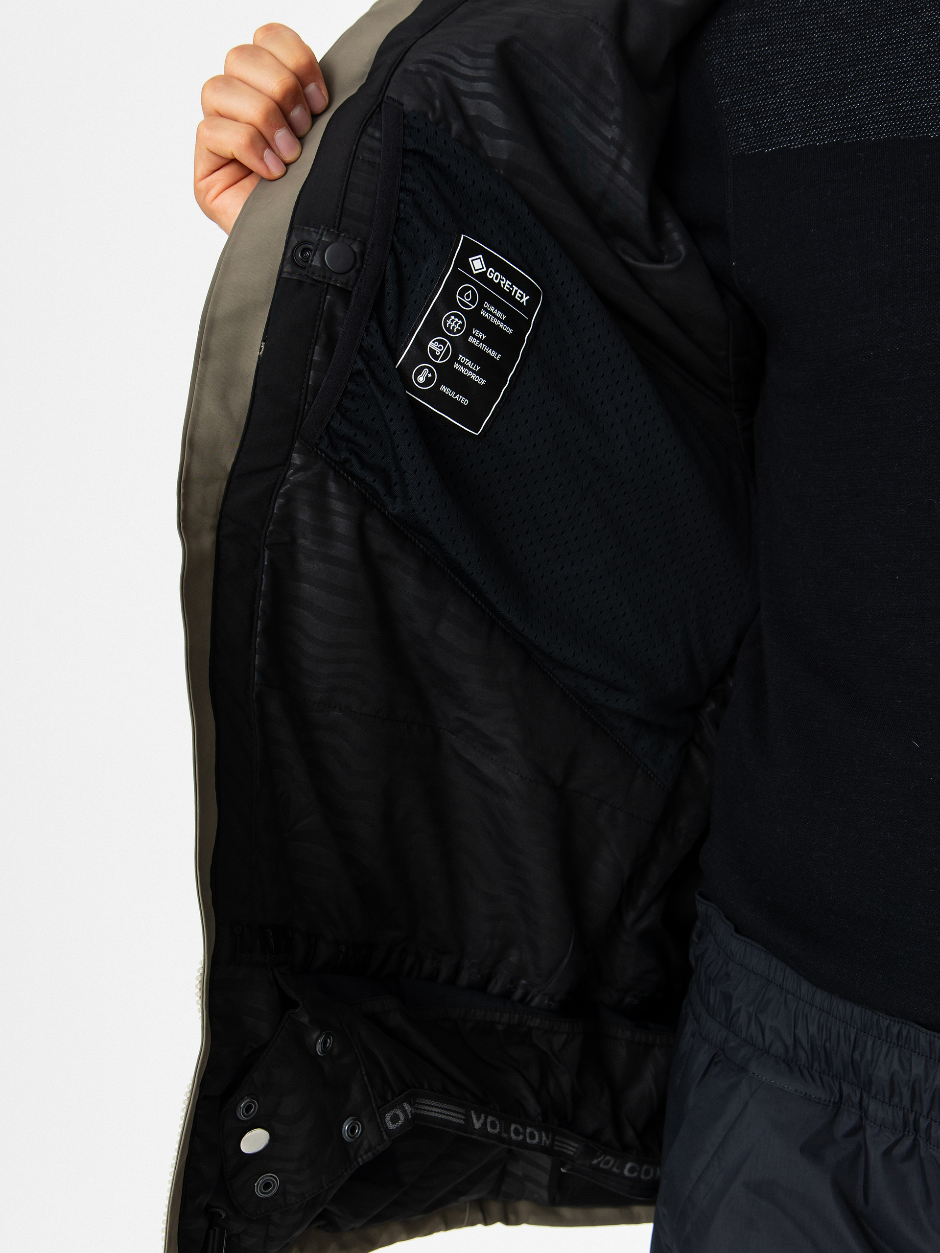 Férfi Snowboard dzseki Volcom L Ins Gore Tex (moss green)