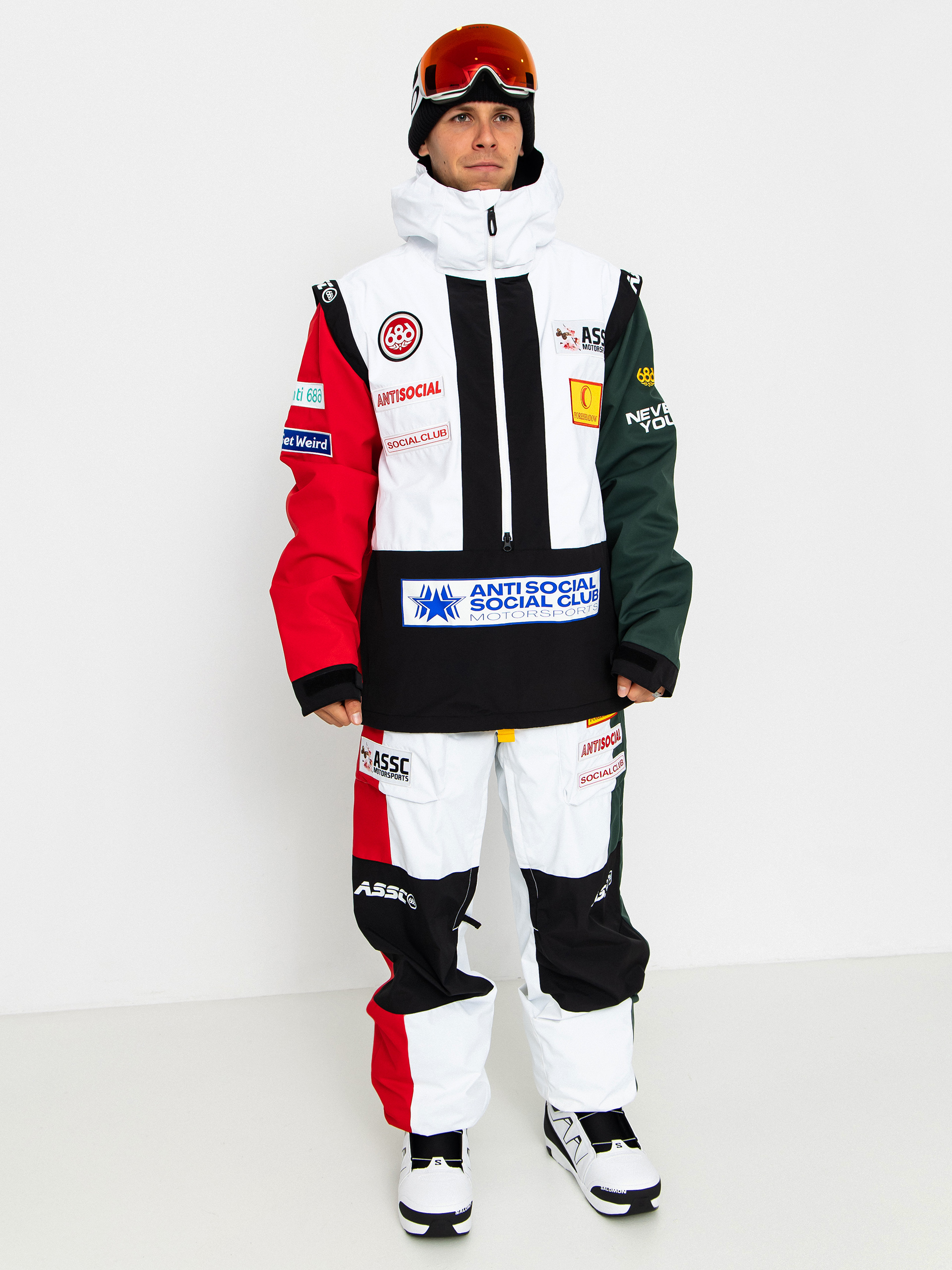 Snowboard dzseki 686 X ASSC F1 Anorak (assc white colorblock)