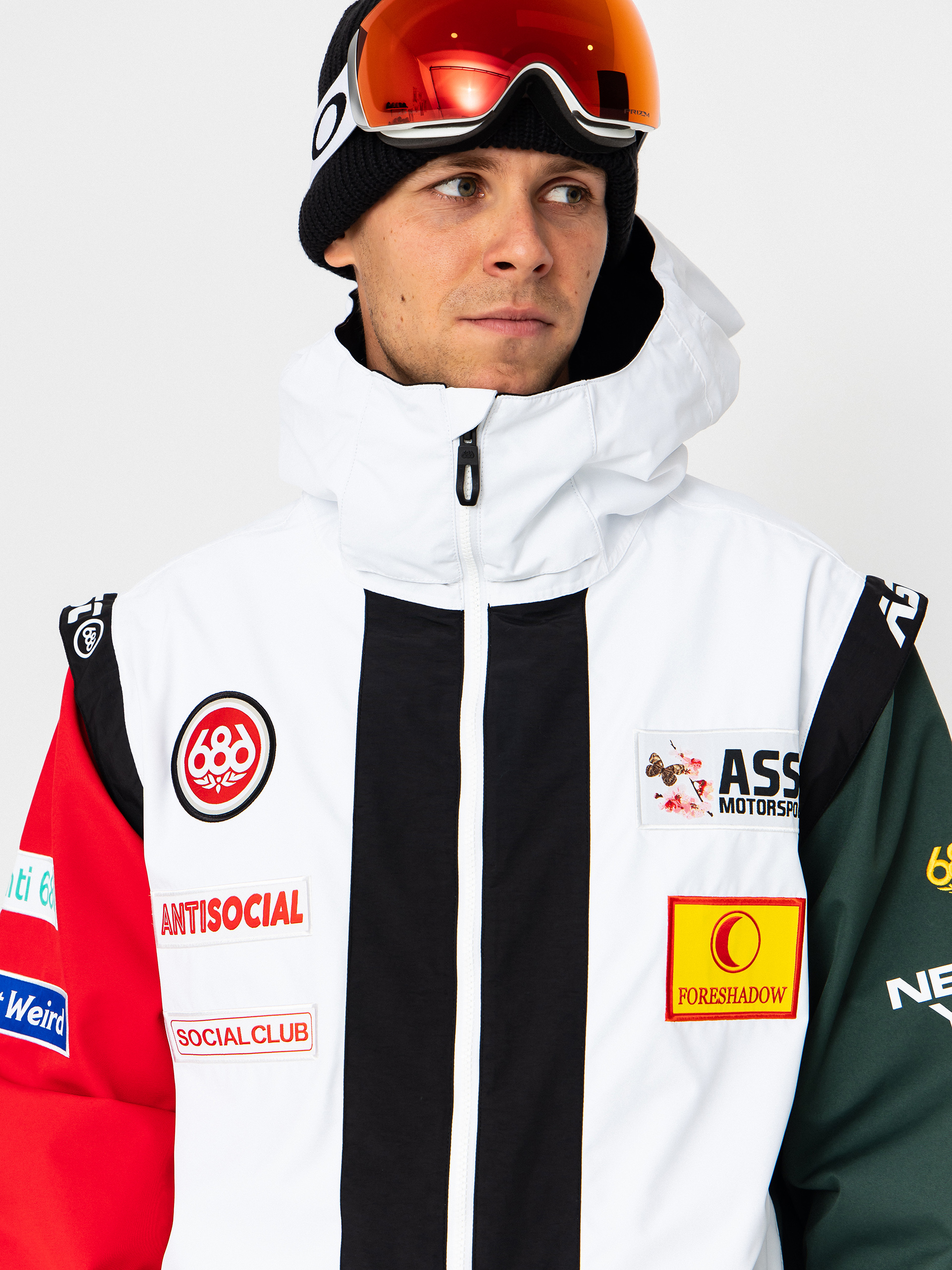 Férfi Snowboard dzseki 686 X ASSC F1 Anorak (assc white colorblock)