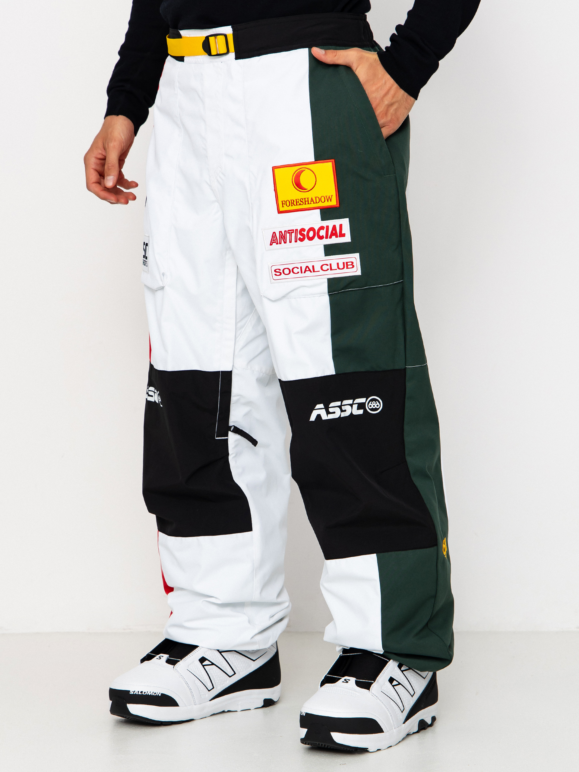 Férfi Snowboard nadrág 686 X ASSC F1 (assc white colorblock)
