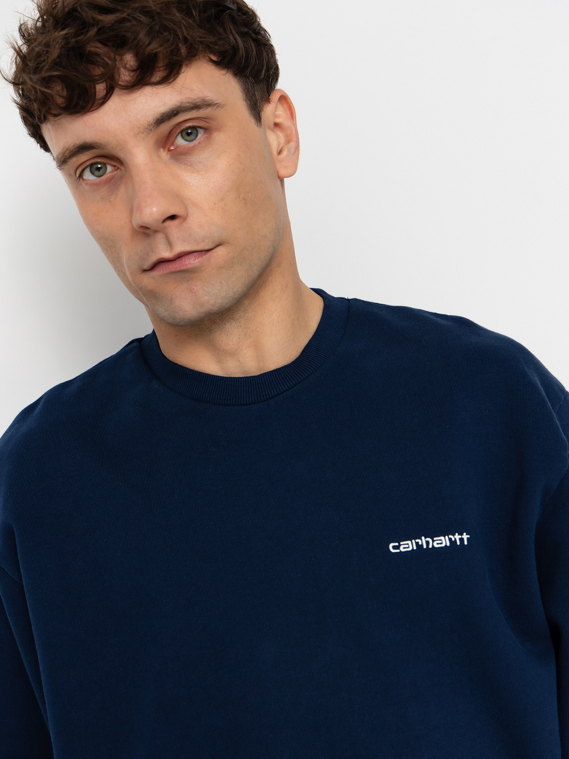 Pulóver Carhartt WIP Script Embroidery (jupiter/white)
